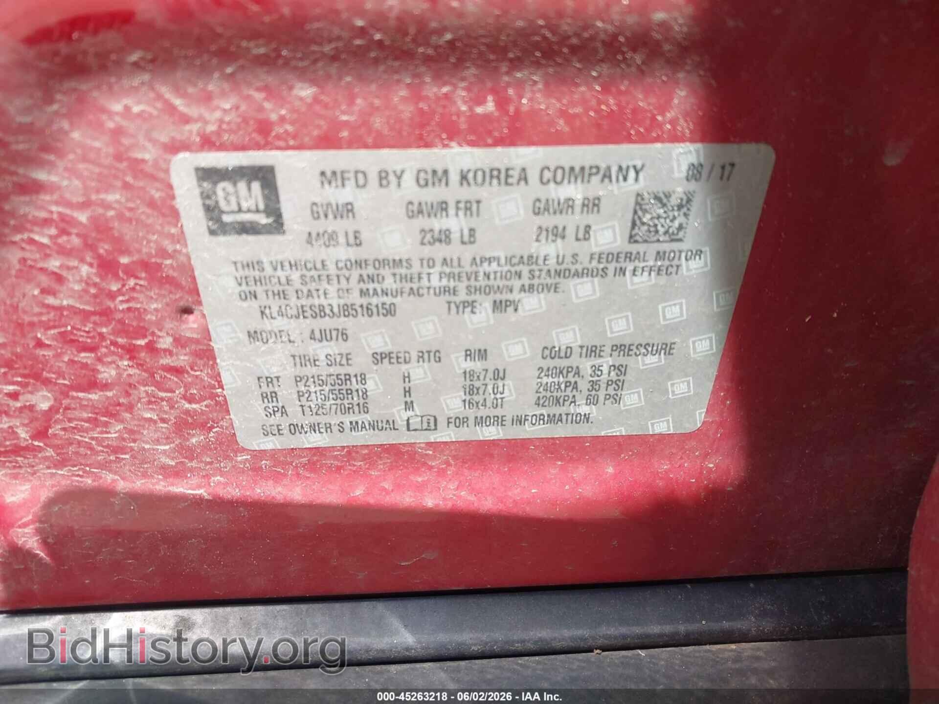 2018 BUICK ENCORE - VIN: KL4CJESB3JB516150 - Photo 9