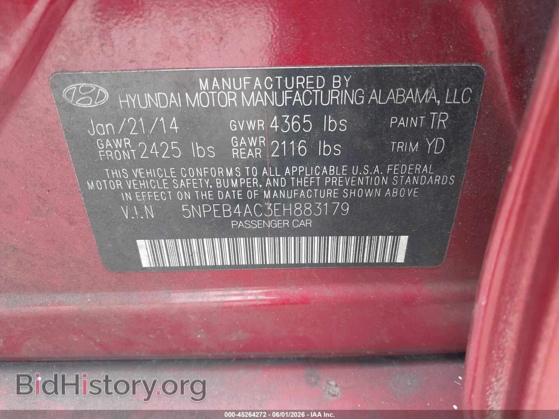 2014 HYUNDAI SONATA - VIN: 5NPEB4AC3EH883179 - Фото 9