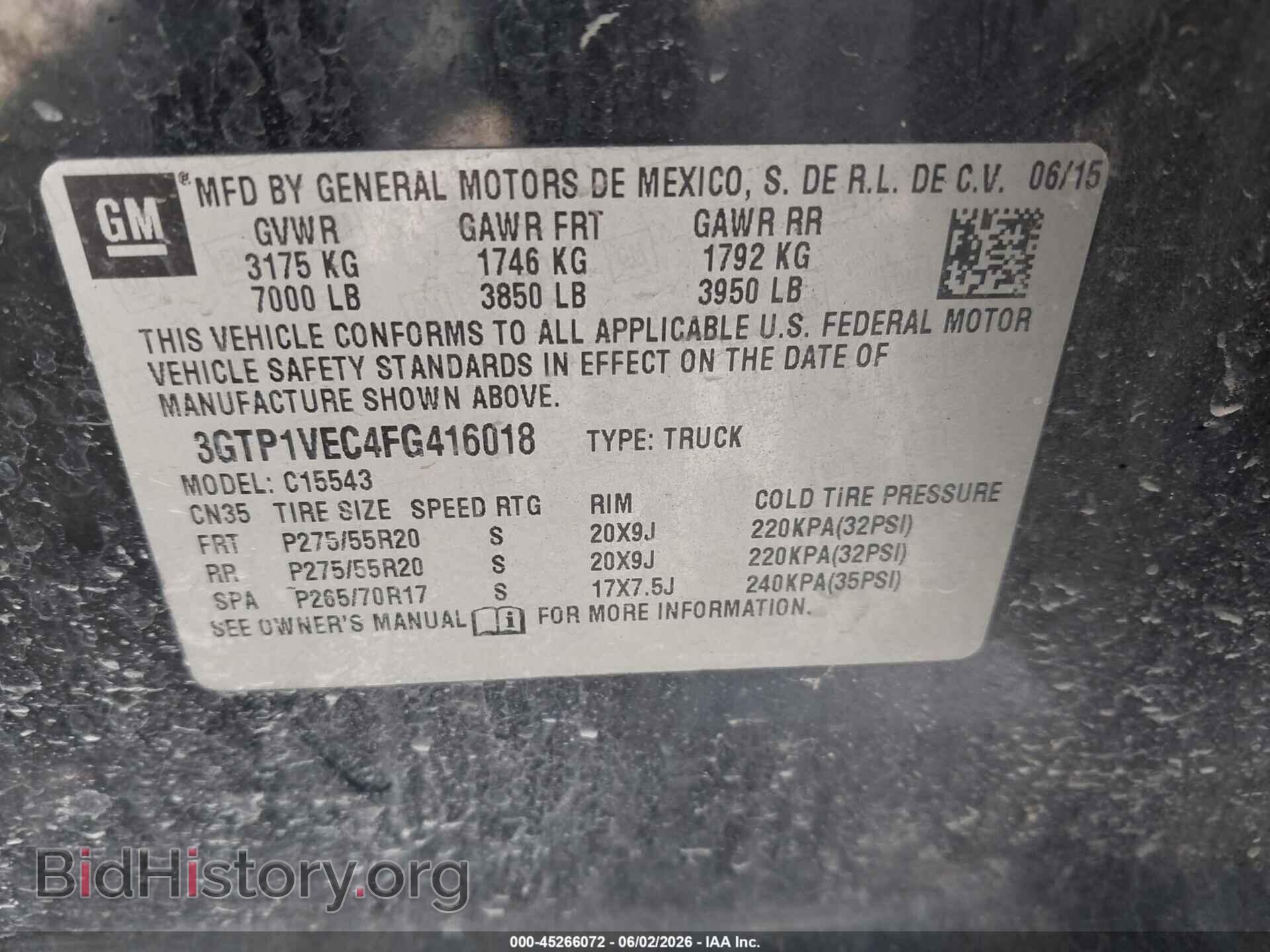 2015 GMC SIERRA 1500 - VIN: 3GTP1VEC4FG416018 - Photo 9