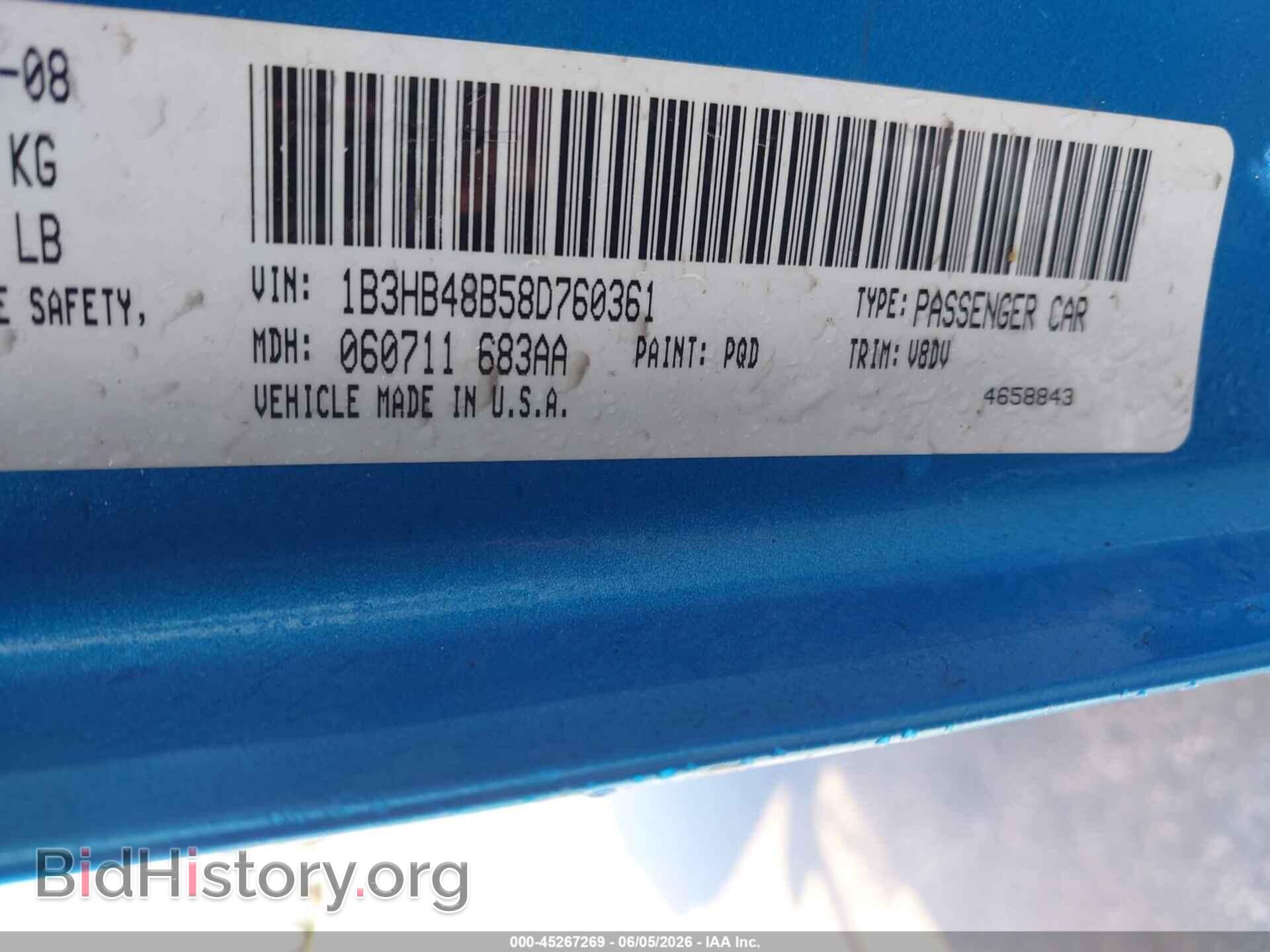 2008 DODGE CALIBER - VIN: 1B3HB48B58D760361 - Photo 9
