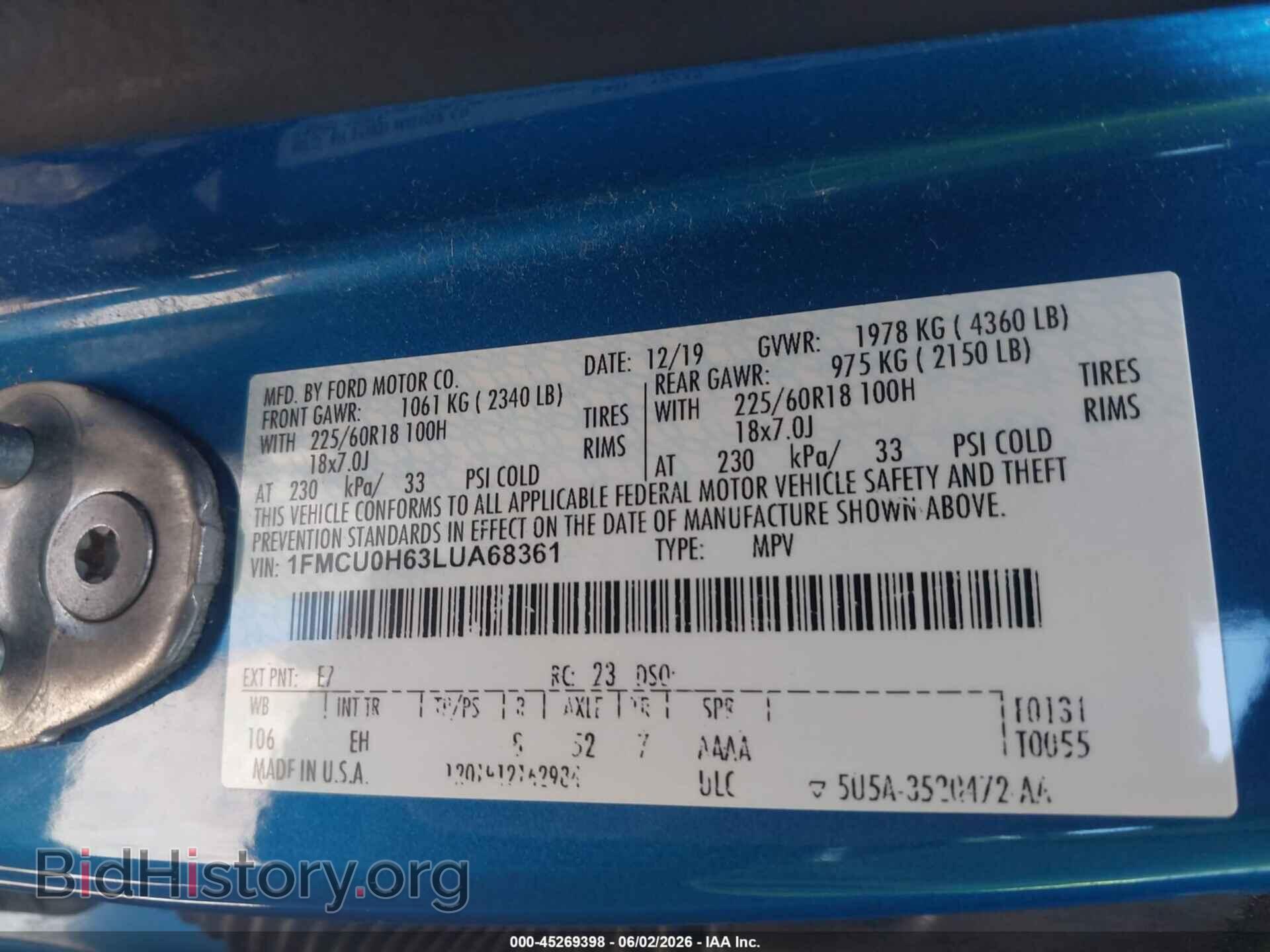 2020 FORD ESCAPE - VIN: 1FMCU0H63LUA68361 - Photo 9