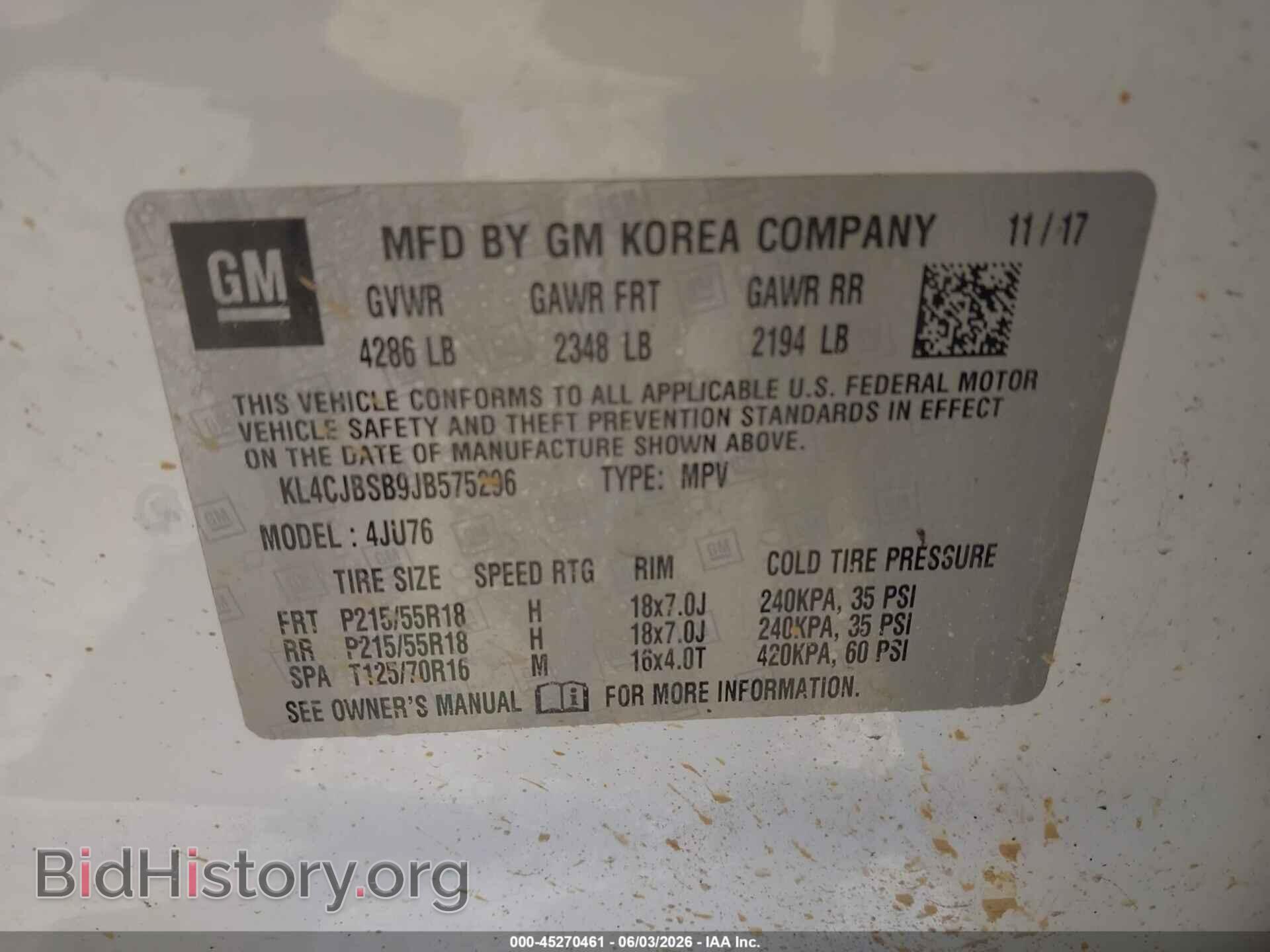 2018 BUICK ENCORE - VIN: KL4CJBSB9JB575296 - Фото 9