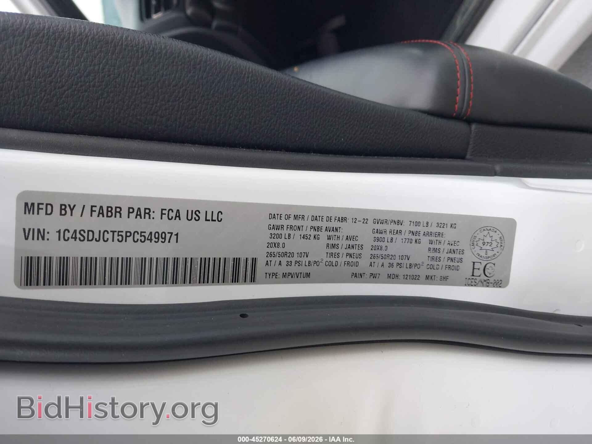 2023 DODGE DURANGO - VIN: 1C4SDJCT5PC549971 - Photo 9