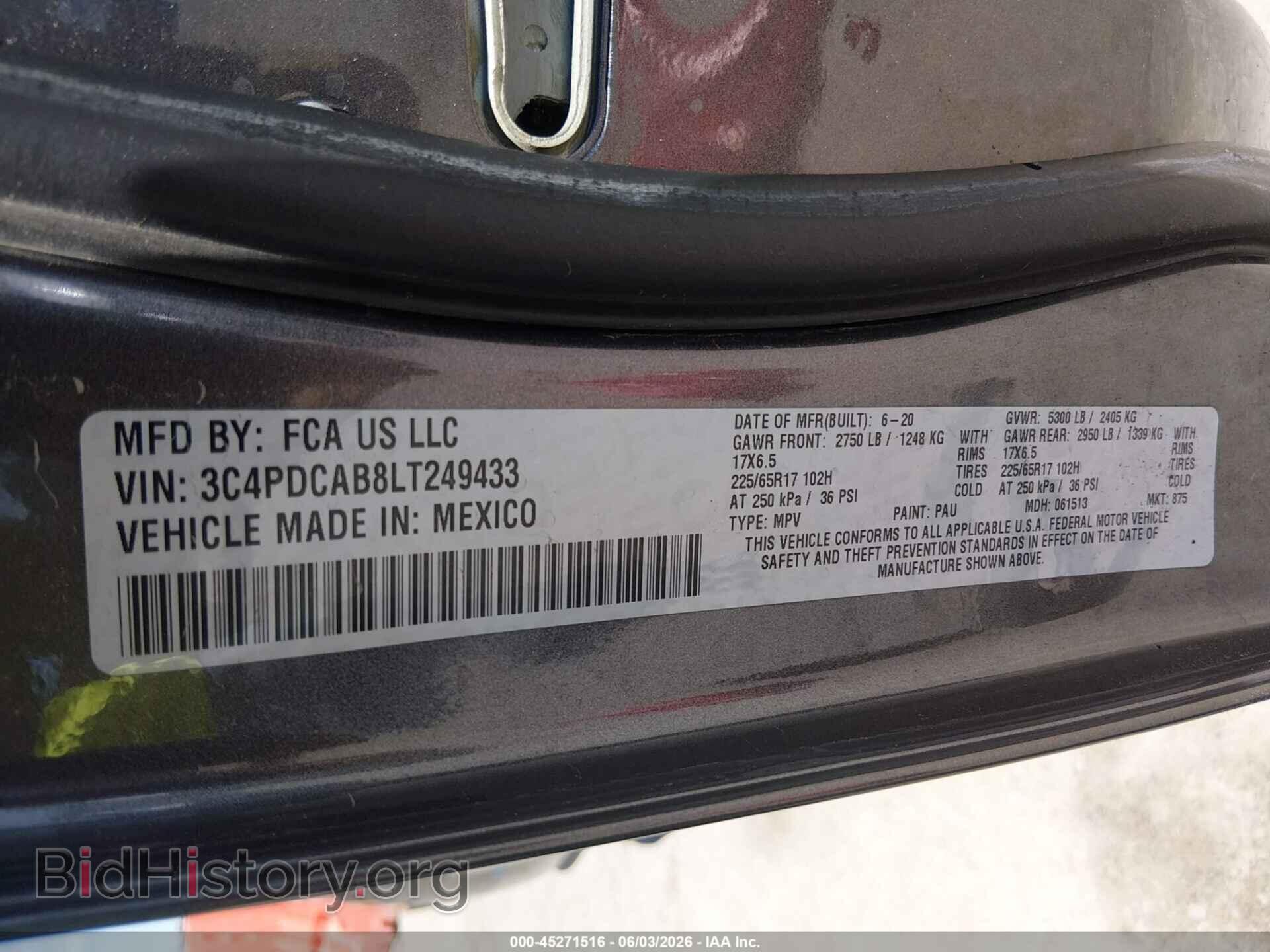 2020 DODGE JOURNEY - VIN: 3C4PDCAB8LT249433 - Photo 9