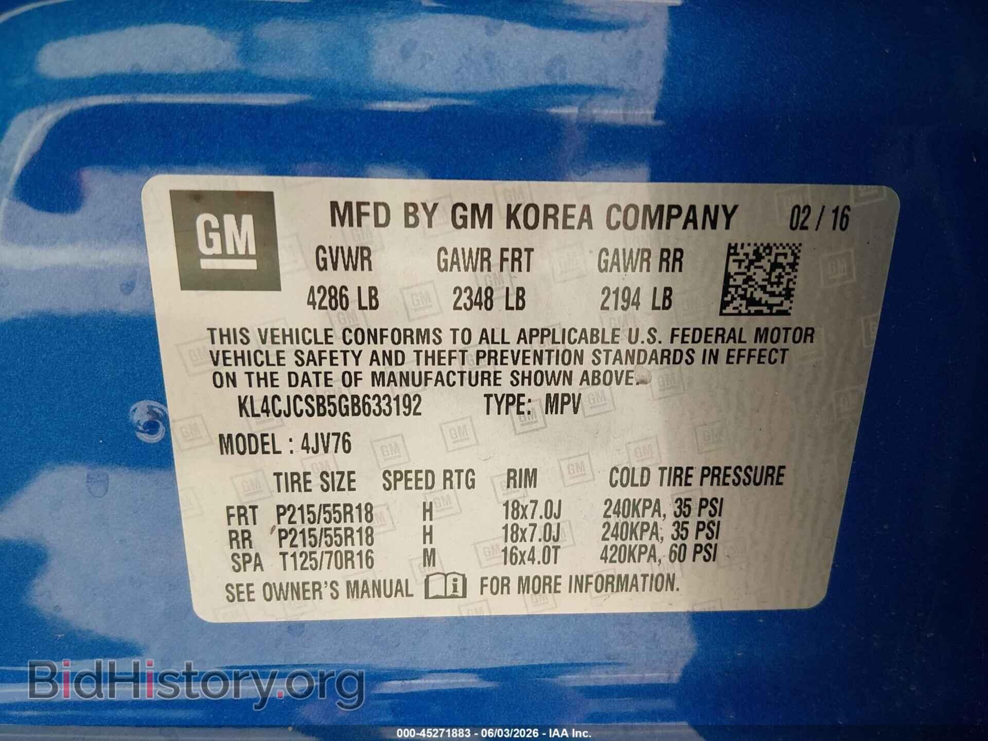 2016 BUICK ENCORE - VIN: KL4CJCSB5GB633192 - Photo 9