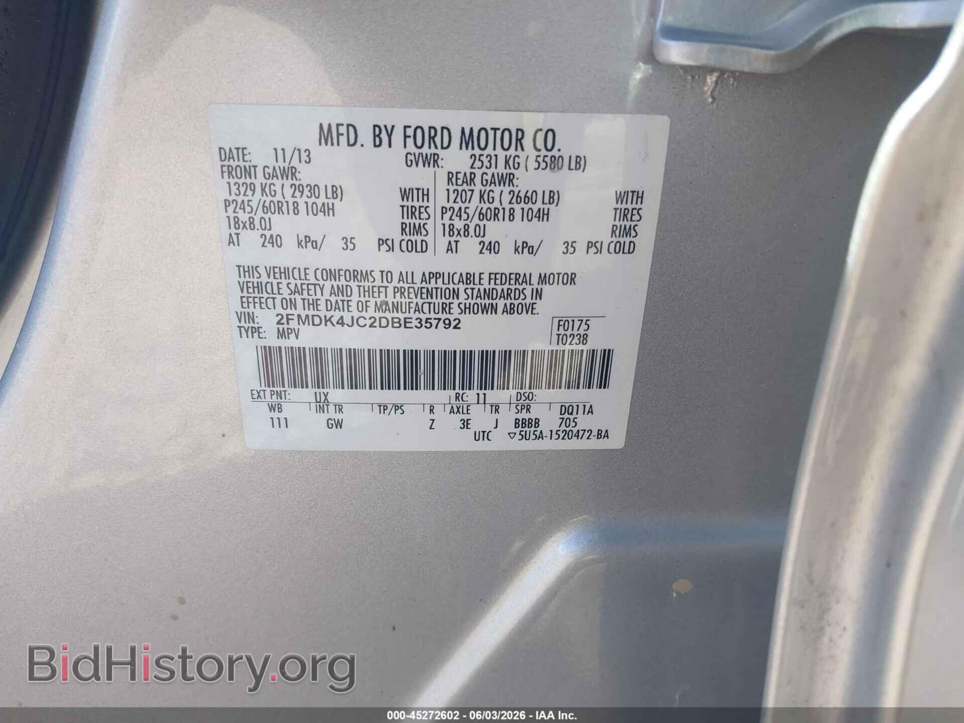 2013 FORD EDGE - VIN: 2FMDK4JC2DBE35792 - Photo 9