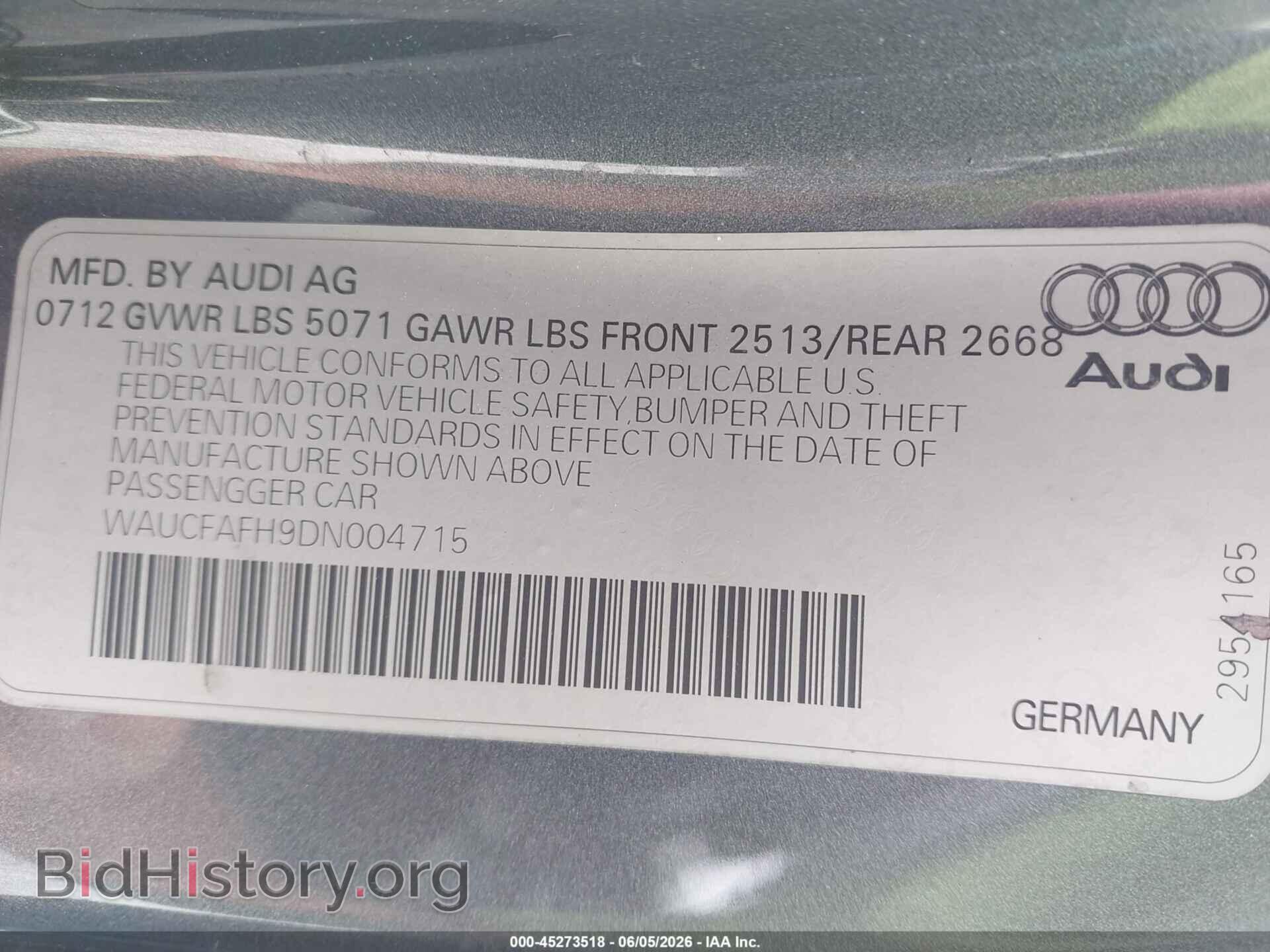2013 AUDI A5 - VIN: WAUCFAFH9DN004715 - Photo 9
