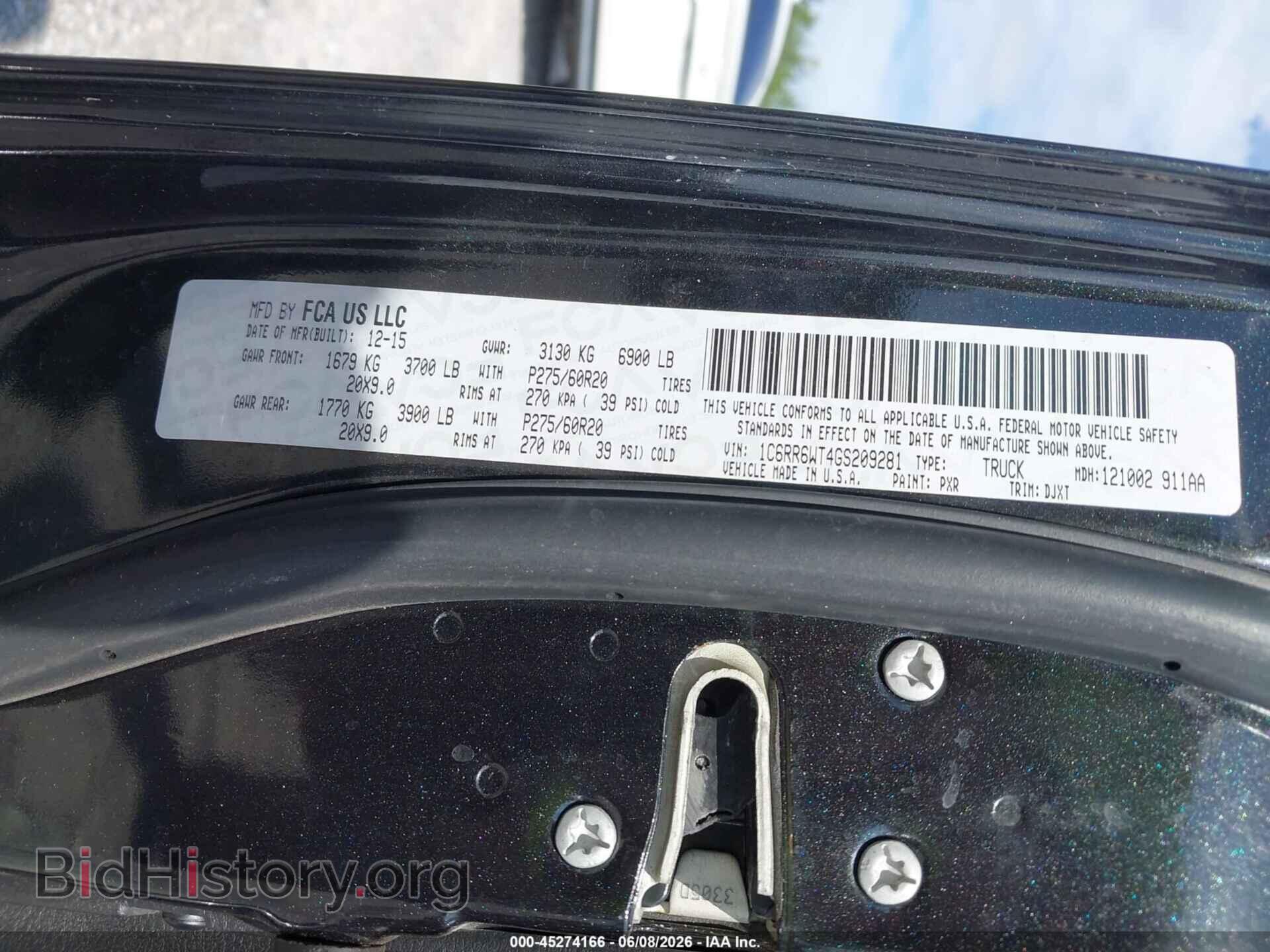 2016 RAM 1500 - VIN: 1C6RR6WT4GS209281 - Фото 9