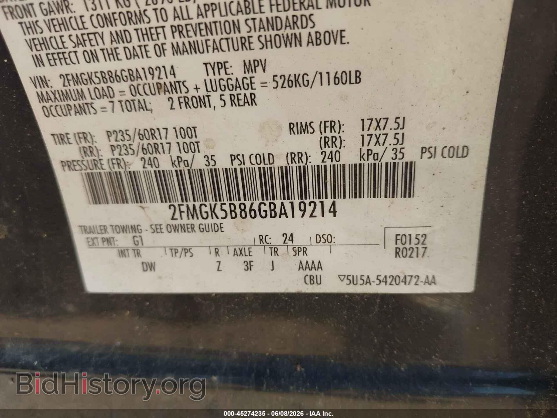 2016 FORD FLEX - VIN: 2FMGK5B86GBA19214 - Photo 9