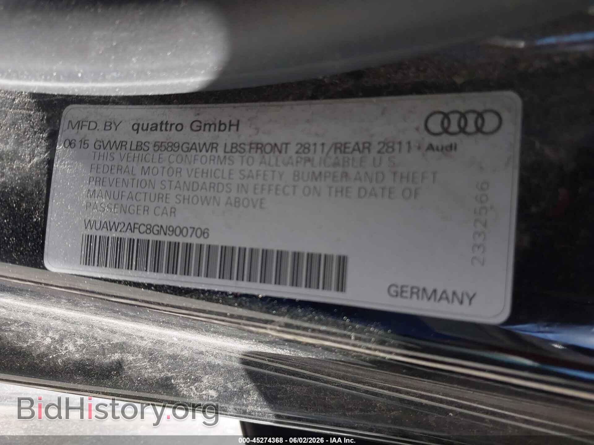 2016 AUDI RS 7 - VIN: WUAW2AFC8GN900706 - Фото 9