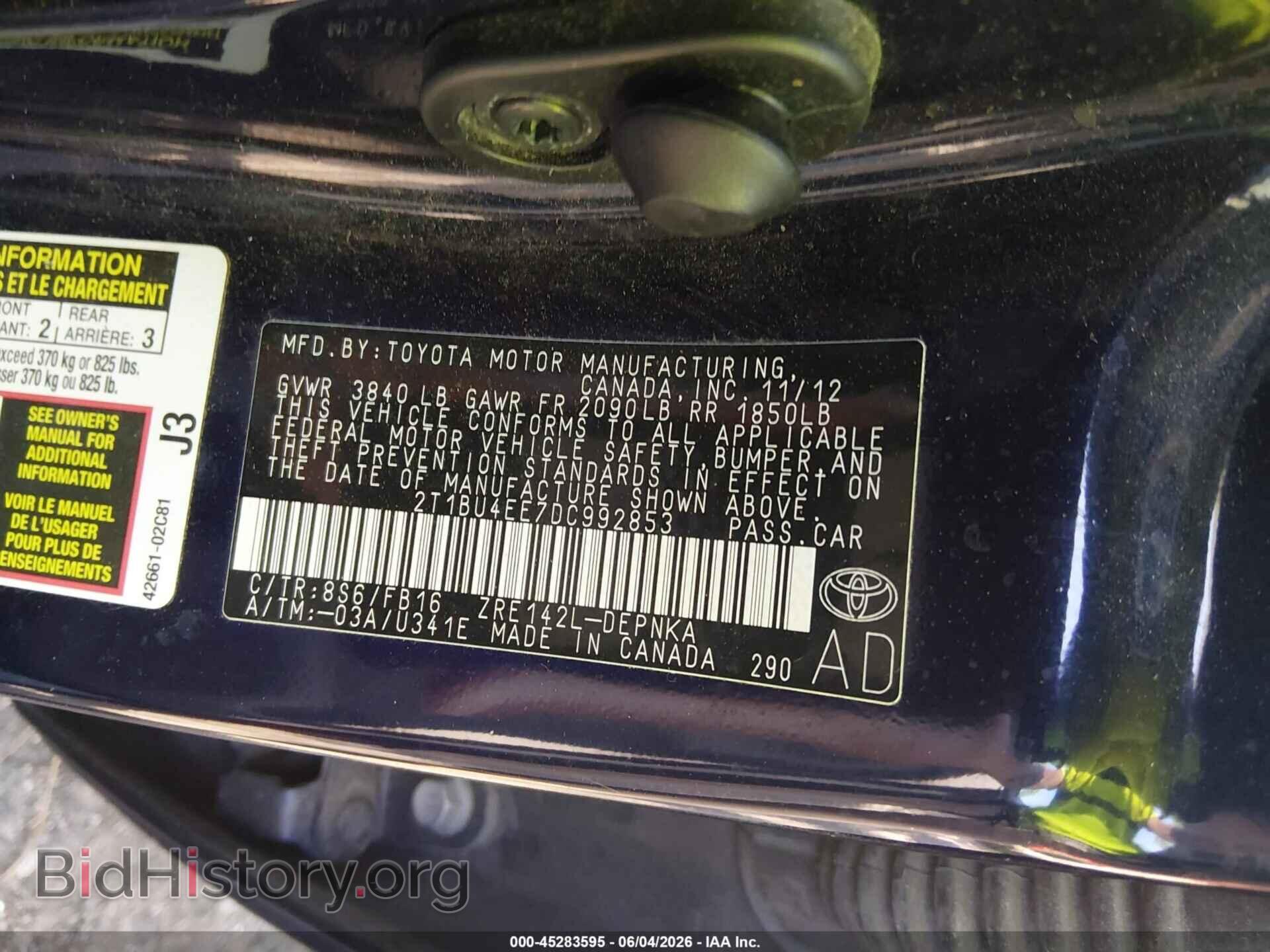 2013 TOYOTA COROLLA - VIN: 2T1BU4EE7DC992853 - Фото 9