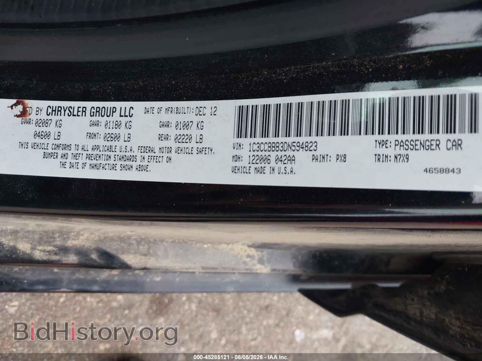2013 CHRYSLER 200 - VIN: 1C3CCBBB3DN594823 - Photo 9