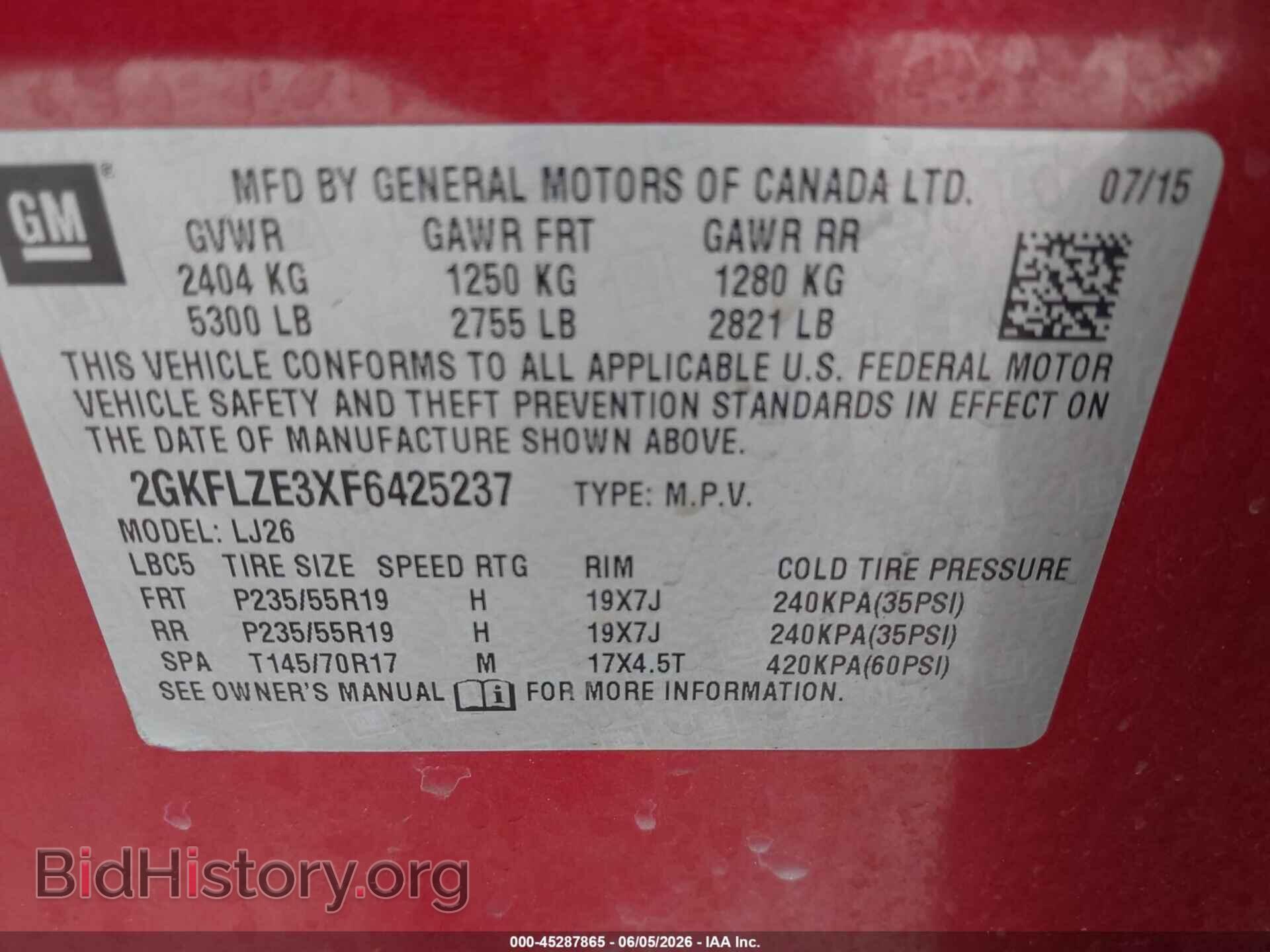 2015 GMC TERRAIN - VIN: 2GKFLZE3XF6425237 - Фото 9