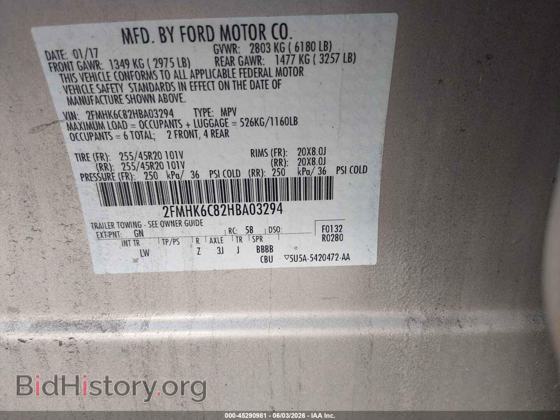 2017 FORD FLEX - VIN: 2FMHK6C82HBA03294 - Photo 9