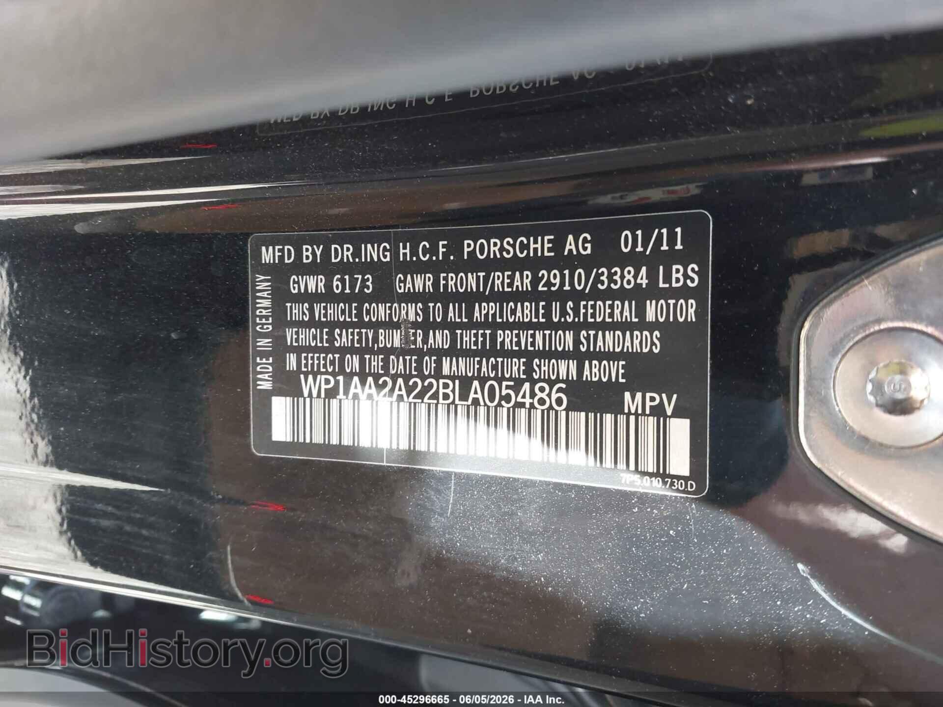 2011 PORSCHE CAYENNE - VIN: WP1AA2A22BLA05486 - Фото 9