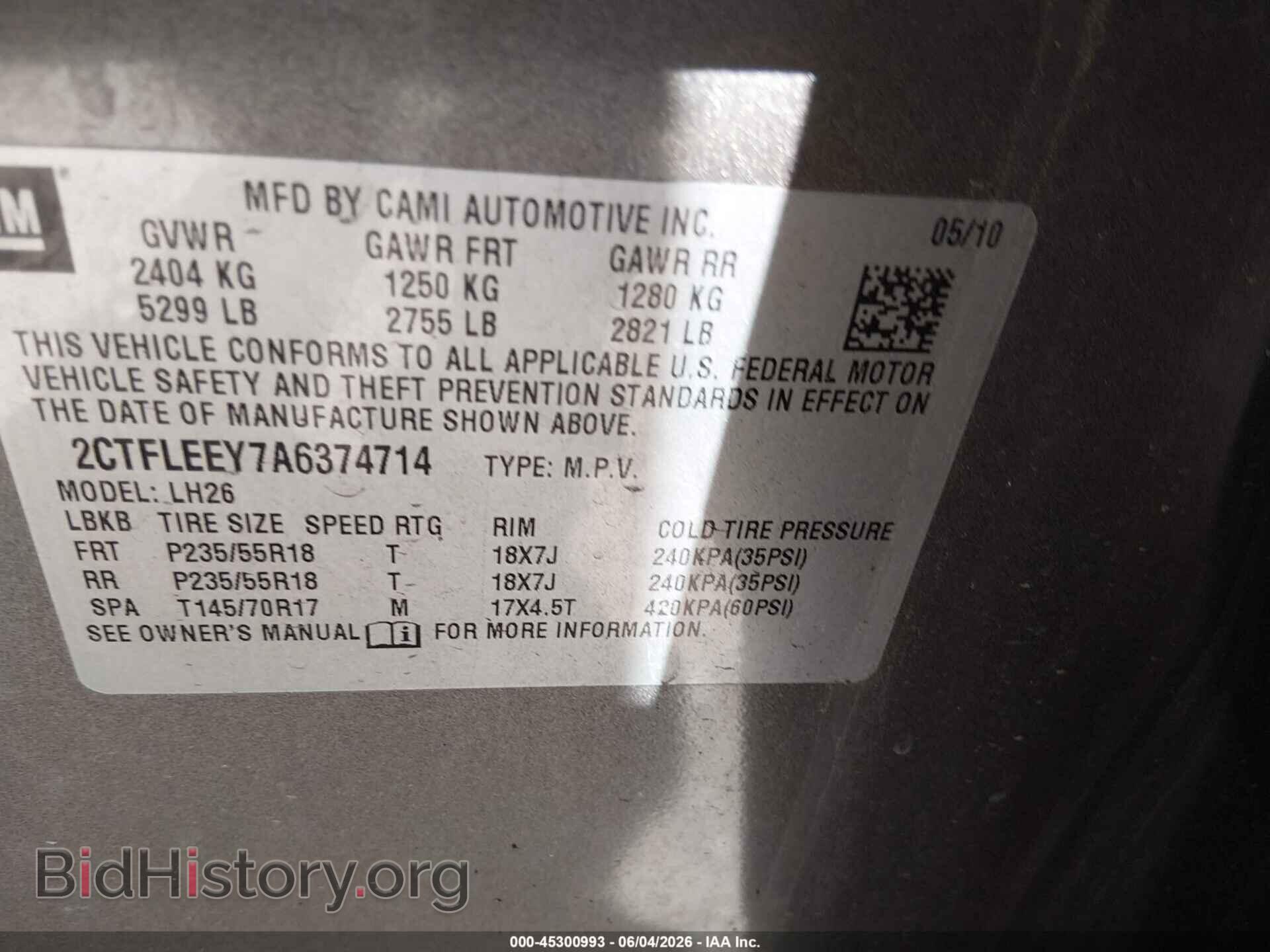 2010 GMC TERRAIN - VIN: 2CTFLEEY7A6374714 - Фото 9