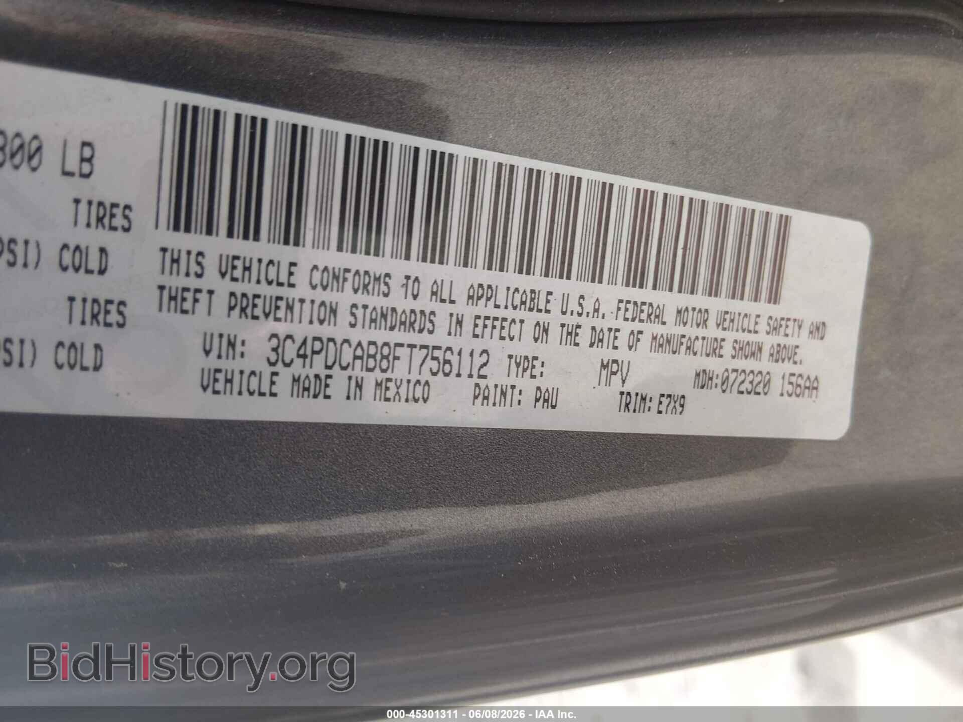 2015 DODGE JOURNEY - VIN: 3C4PDCAB8FT756112 - Фото 9