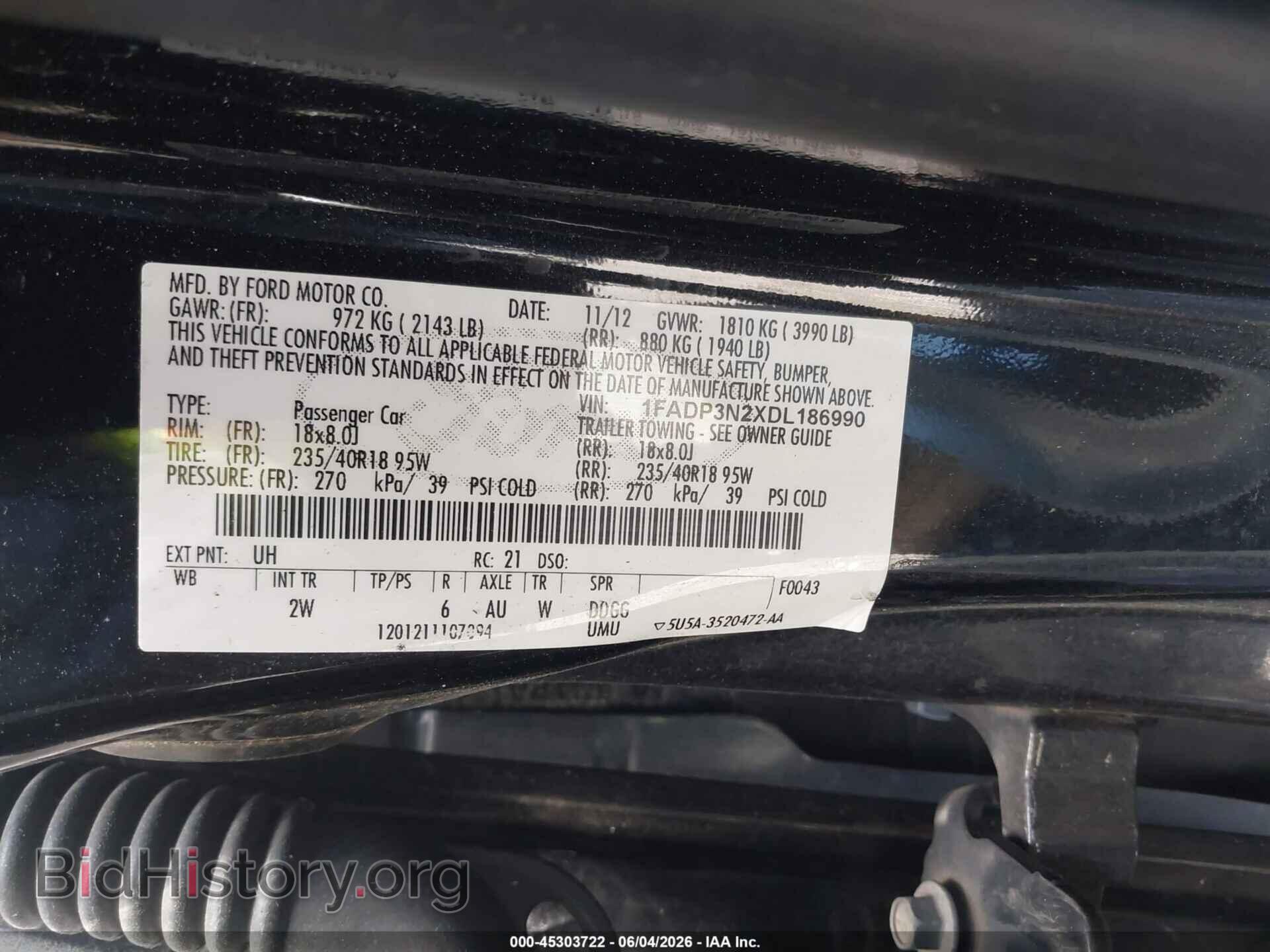 2013 FORD FOCUS - VIN: 1FADP3N2XDL186990 - Фото 9