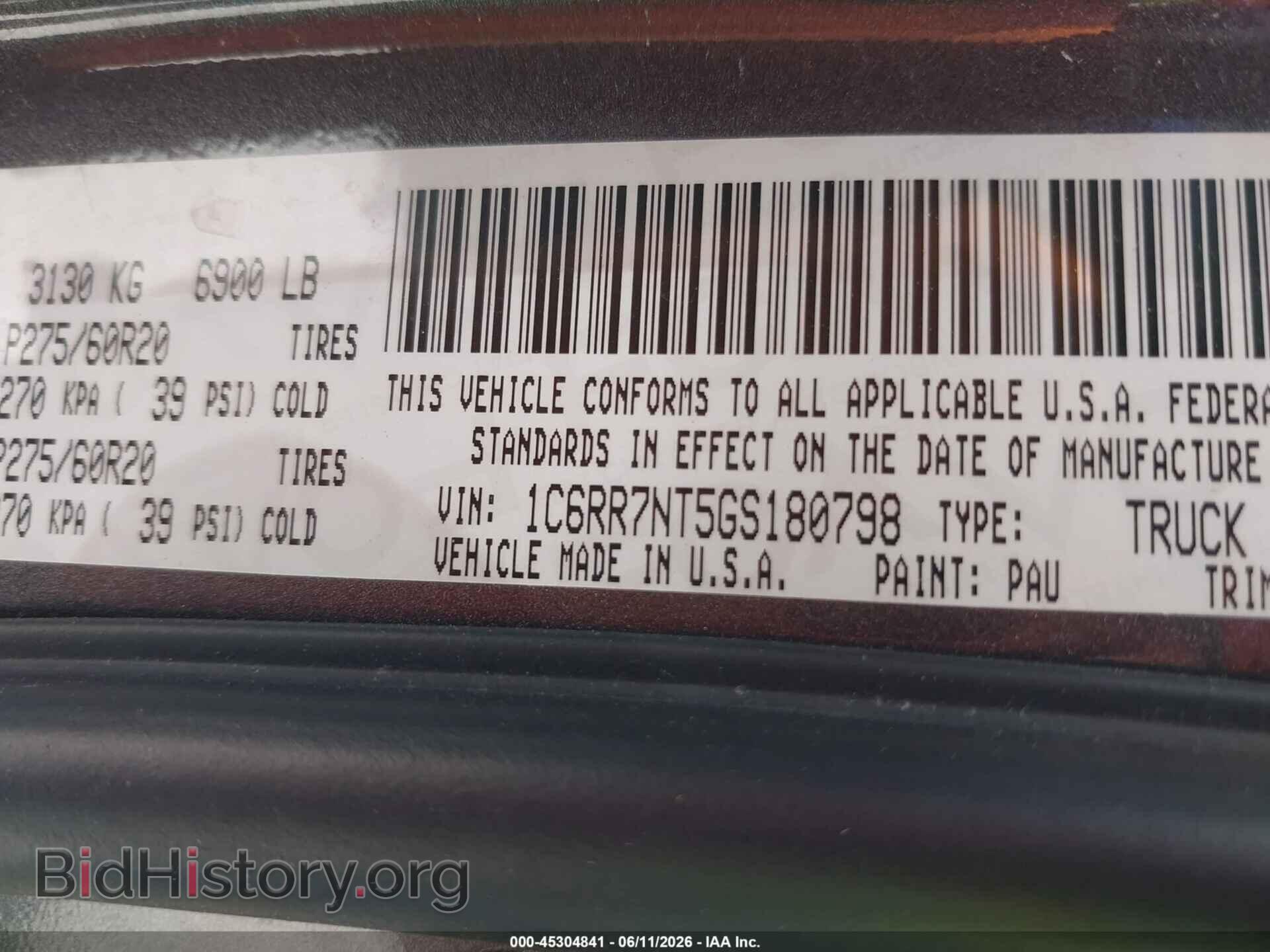 2016 RAM 1500 - VIN: 1C6RR7NT5GS180798 - Фото 9