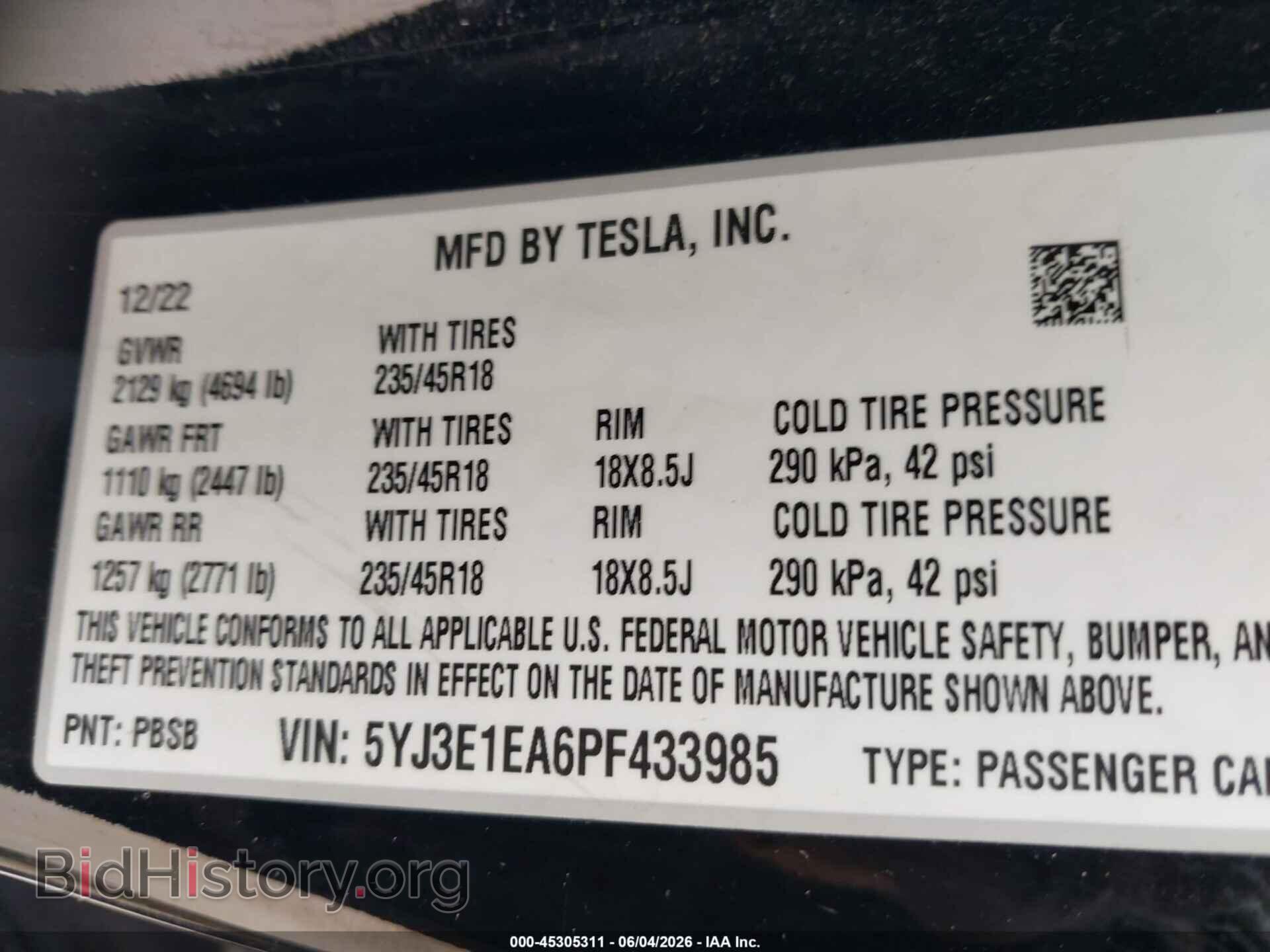 2023 TESLA MODEL 3 - VIN: 5YJ3E1EA6PF433985 - Фото 9