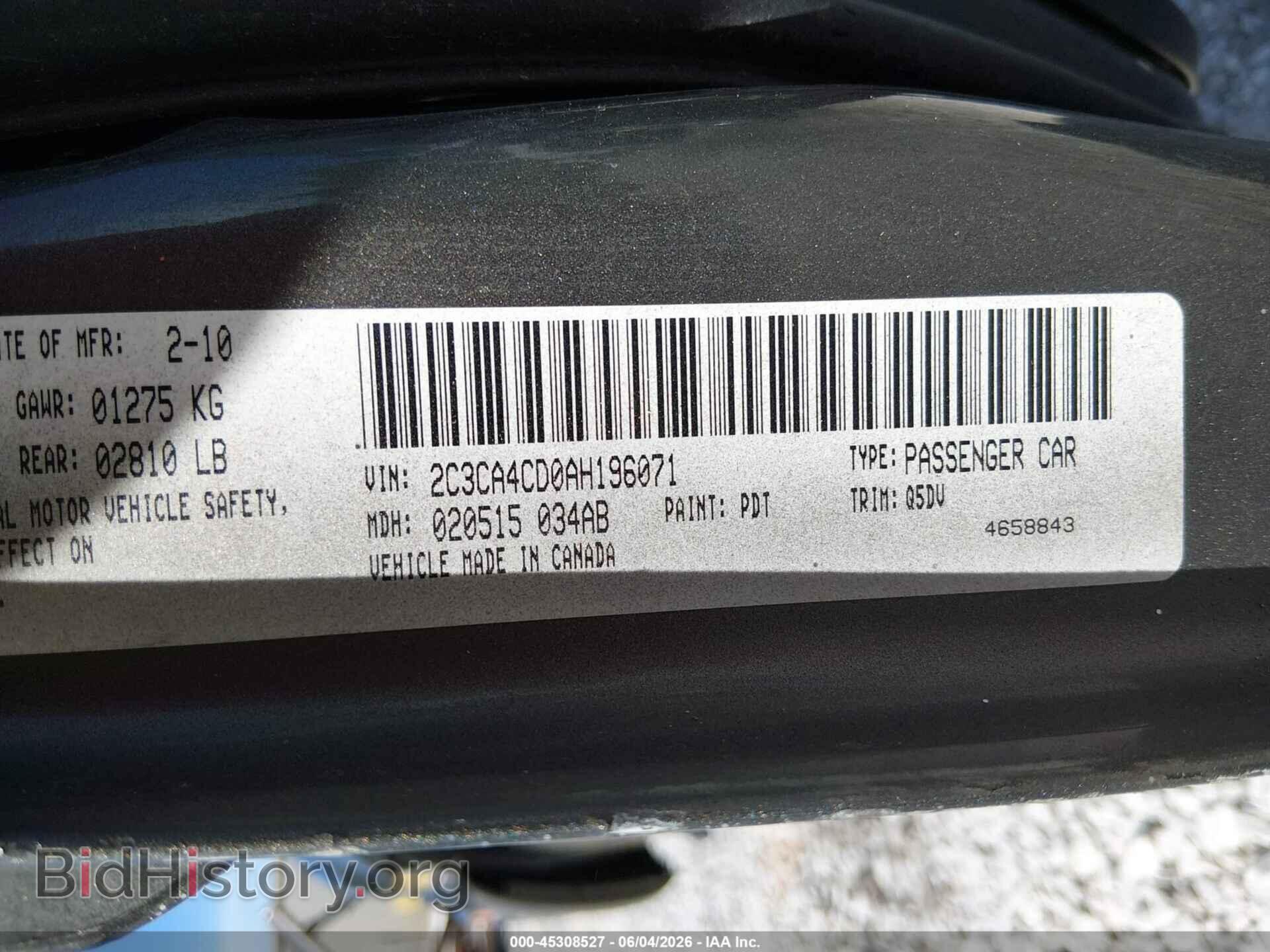 2010 CHRYSLER 300 - VIN: 2C3CA4CD0AH196071 - Фото 9