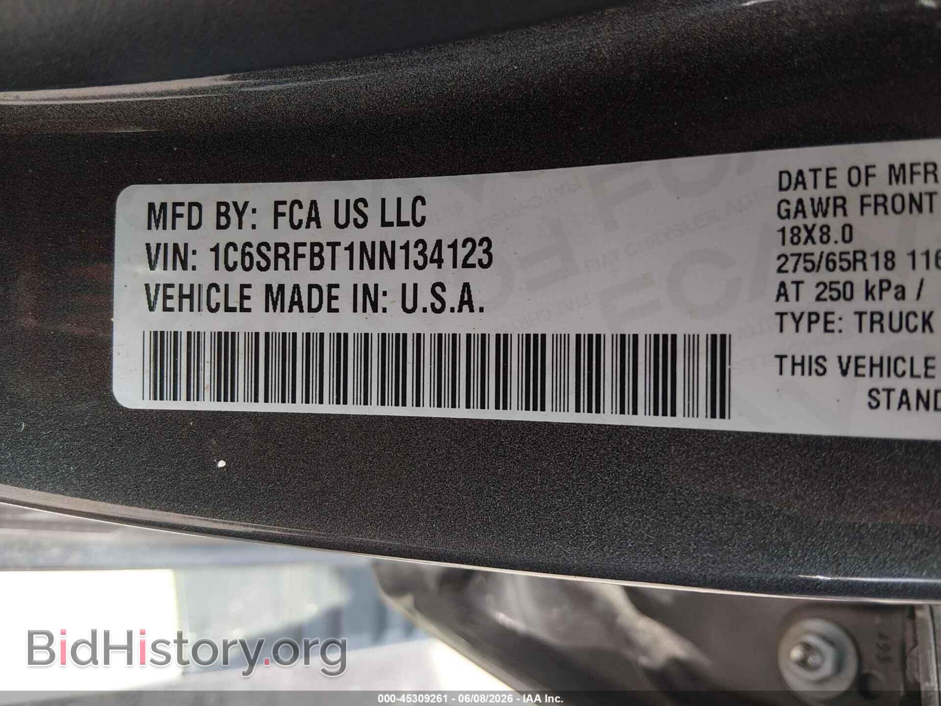 2022 RAM 1500 - VIN: 1C6SRFBT1NN134123 - Фото 9
