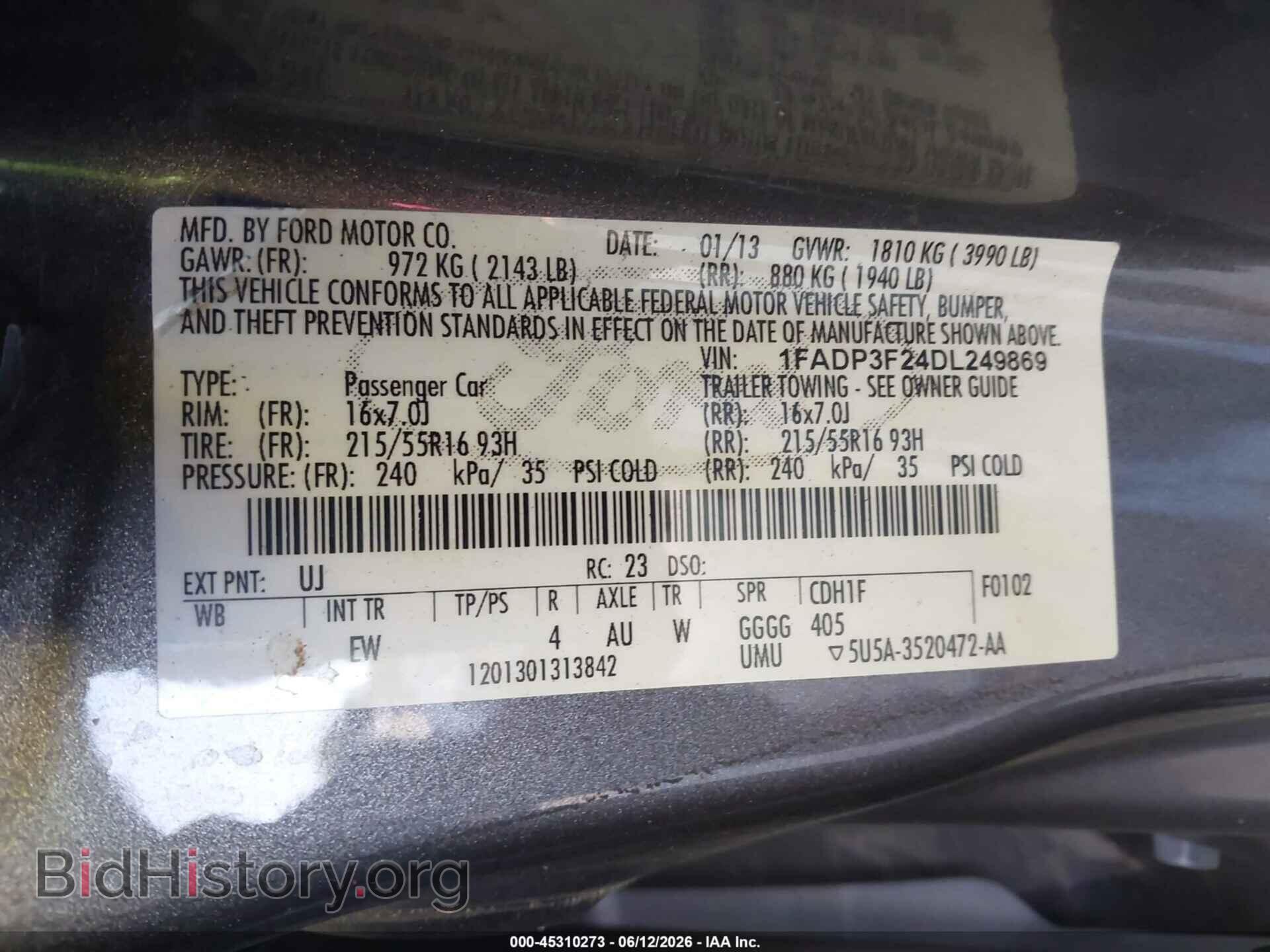 2013 FORD FOCUS - VIN: 1FADP3F24DL249869 - Photo 9