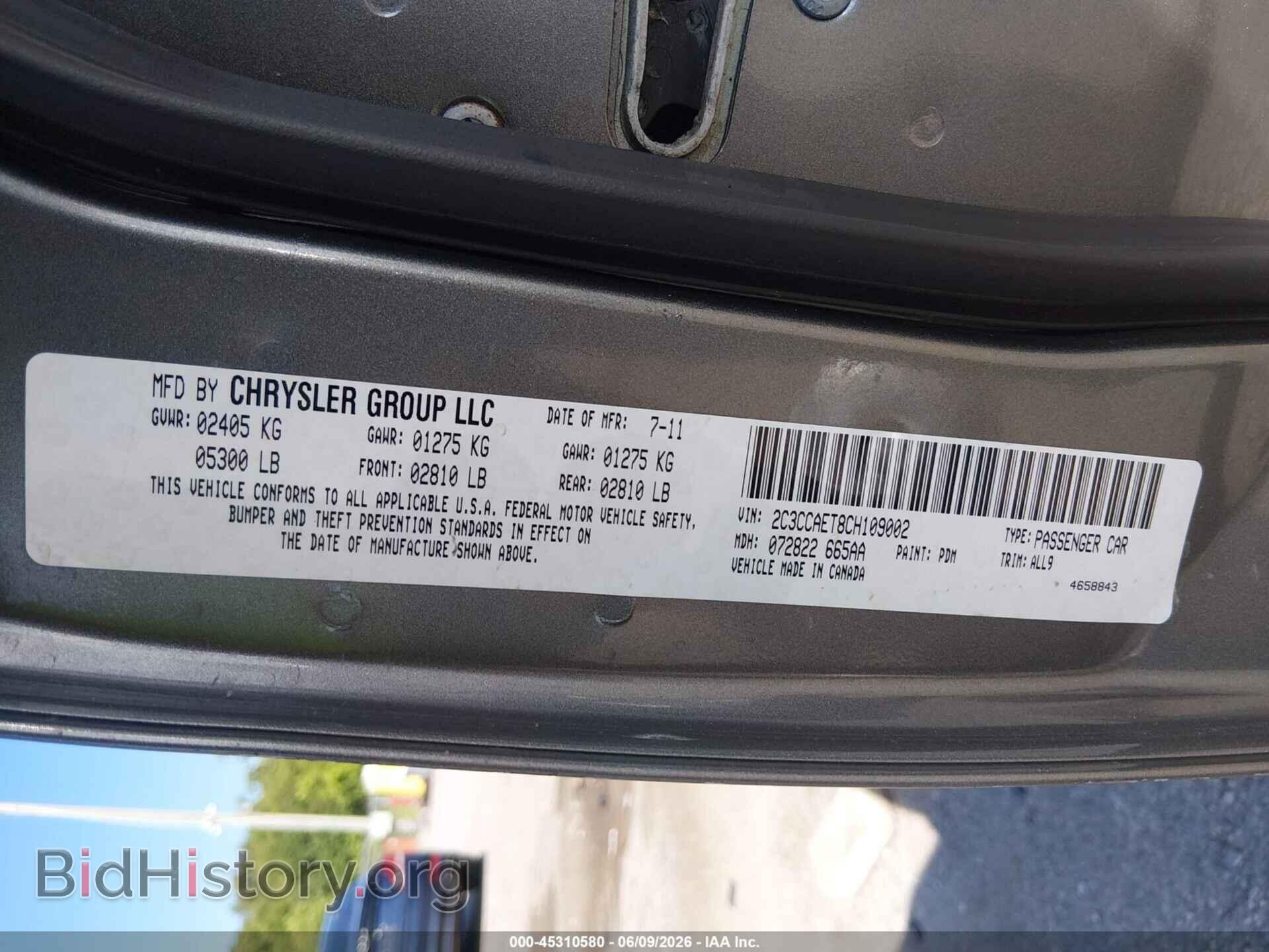 2012 CHRYSLER 300C - VIN: 2C3CCAET8CH109002 - Photo 9