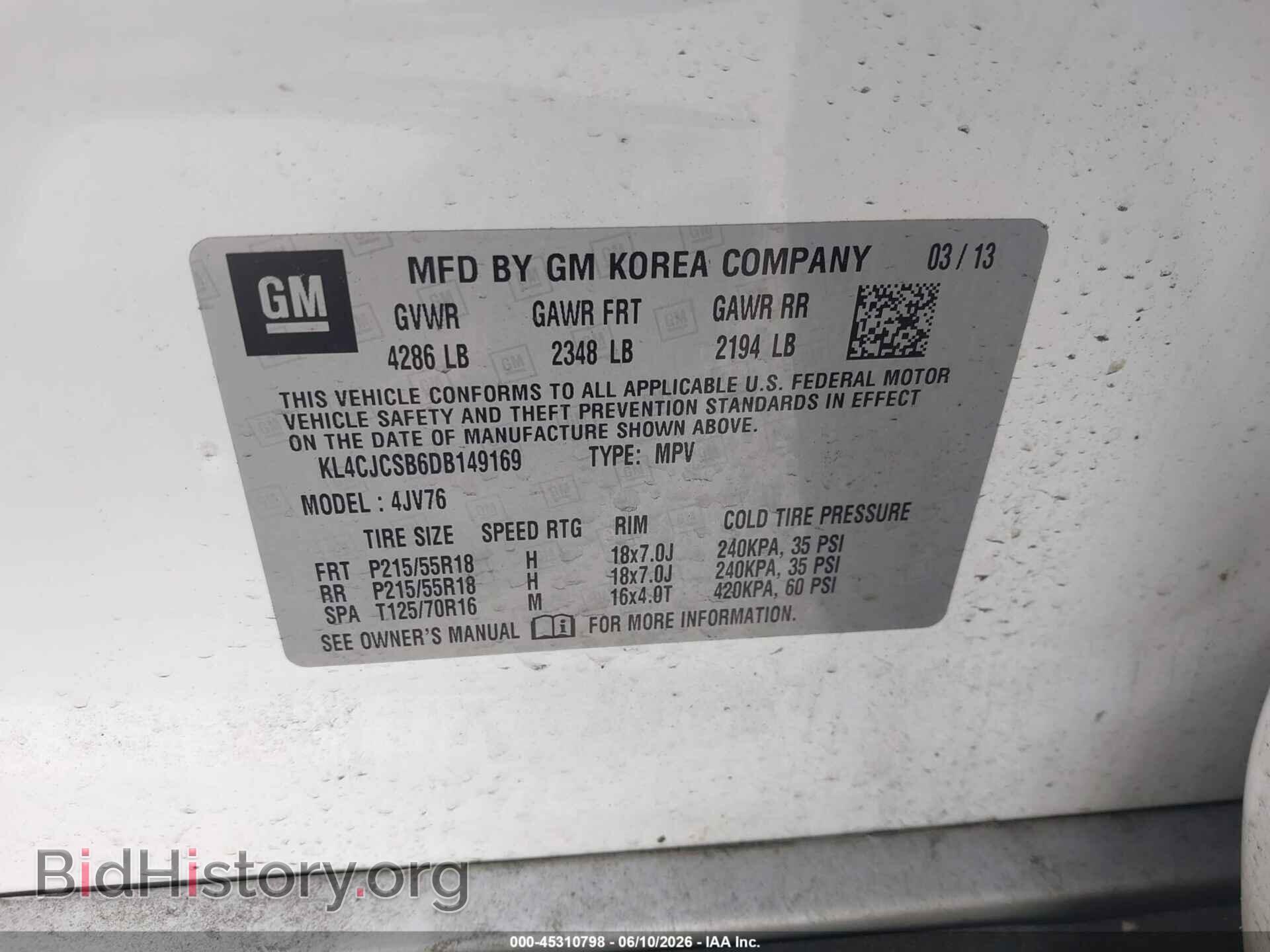 2013 BUICK ENCORE - VIN: KL4CJCSB6DB149169 - Photo 9