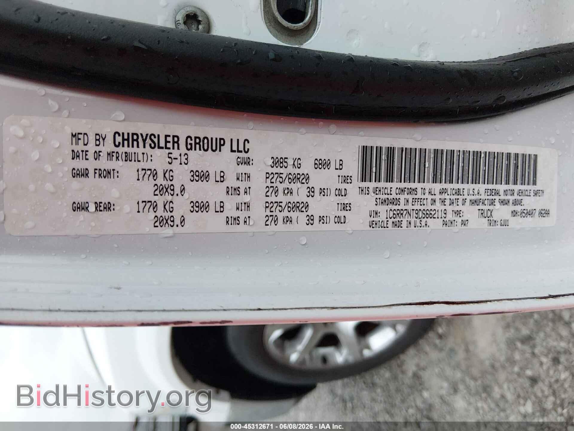 2013 RAM 1500 - VIN: 1C6RR7NT9DS662119 - Photo 9