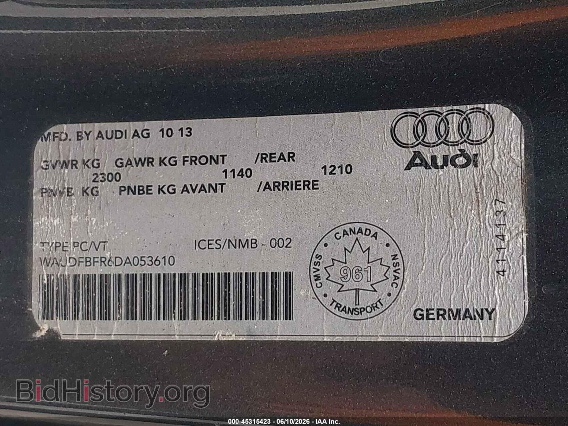 2013 AUDI A5 - VIN: WAUDFBFR6DA053610 - Photo 9