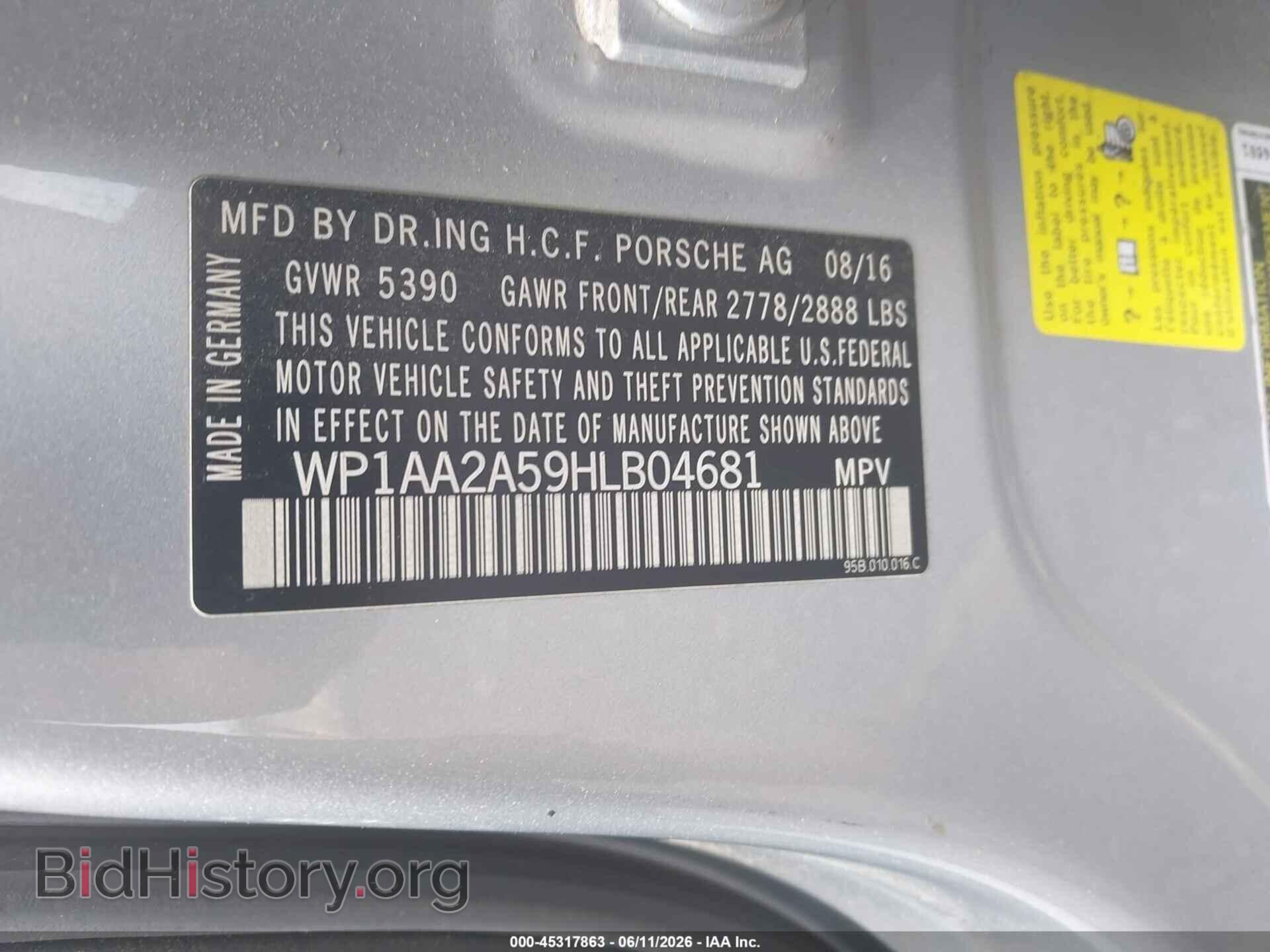 2017 PORSCHE MACAN - VIN: WP1AA2A59HLB04681 - Photo 9