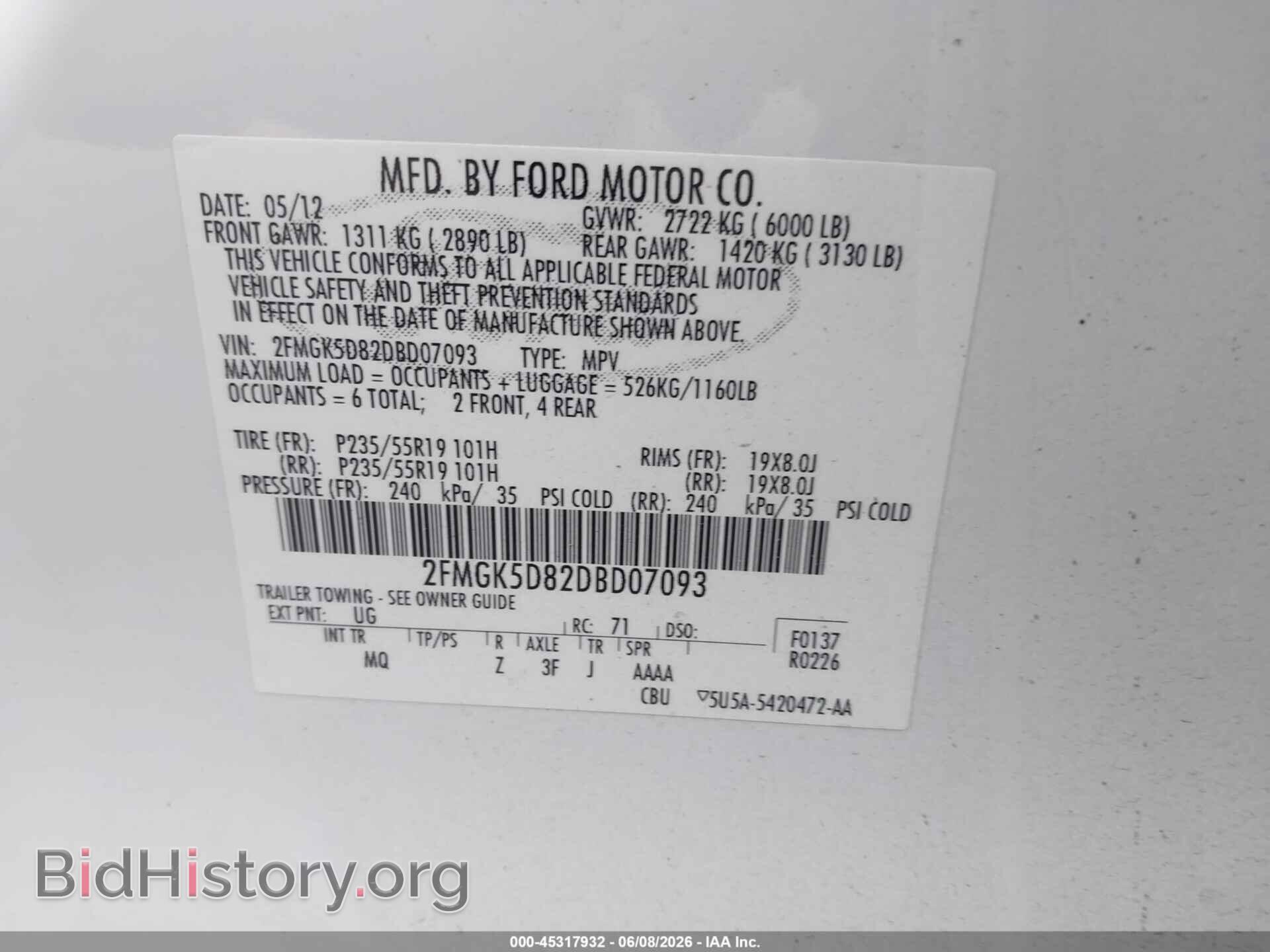 2013 FORD FLEX - VIN: 2FMGK5D82DBD07093 - Photo 9