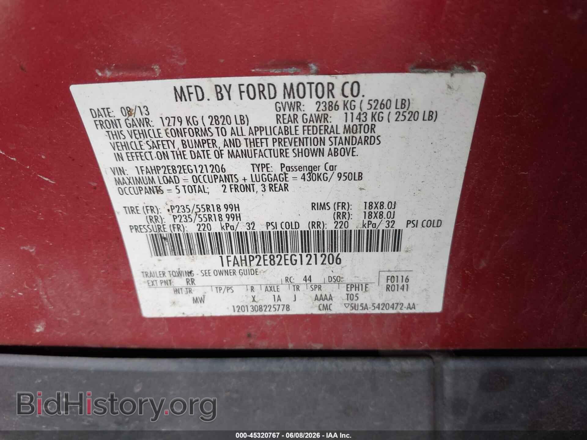 2014 FORD TAURUS - VIN: 1FAHP2E82EG121206 - Photo 9
