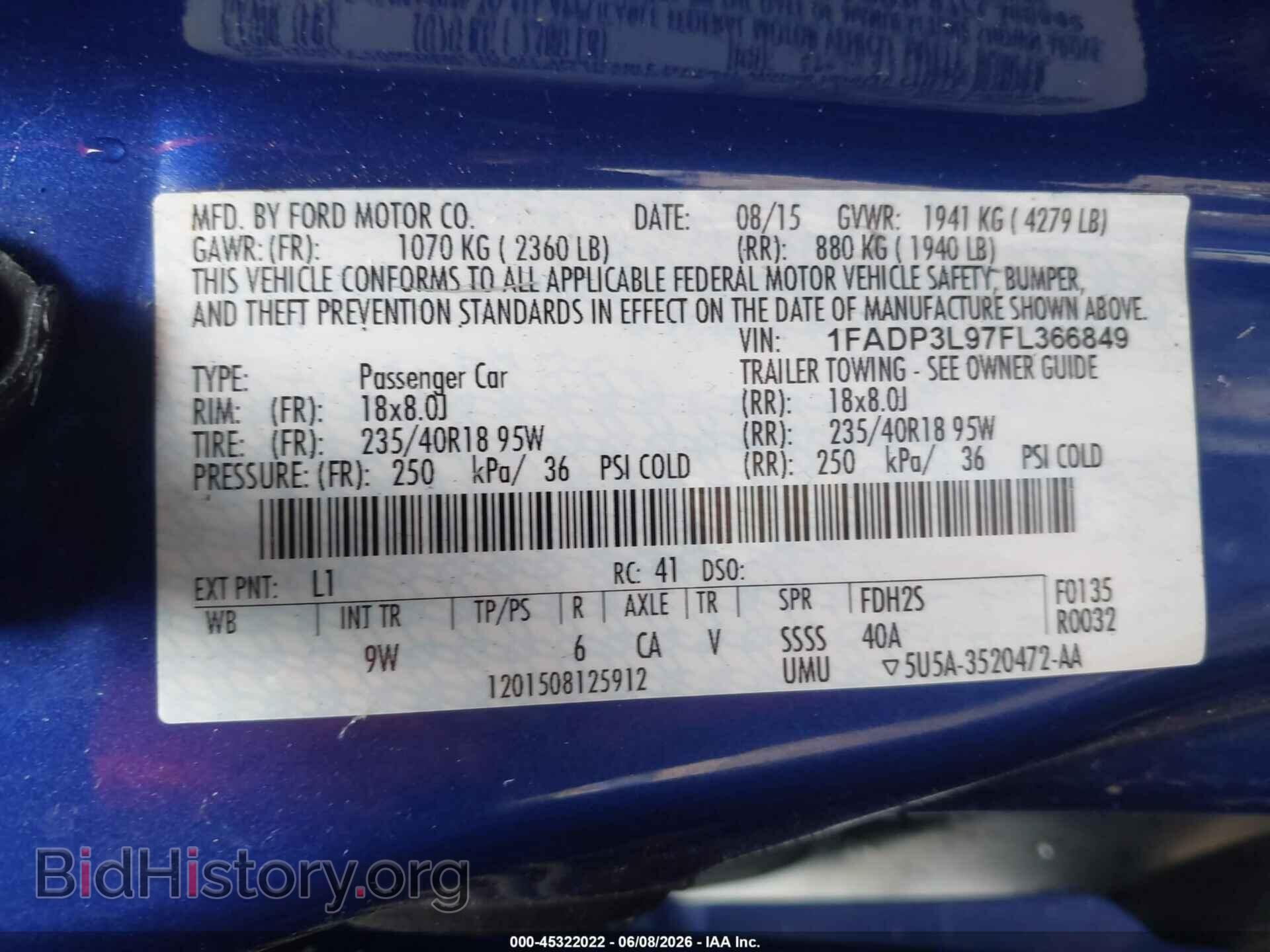 2015 FORD FOCUS ST - VIN: 1FADP3L97FL366849 - Photo 9
