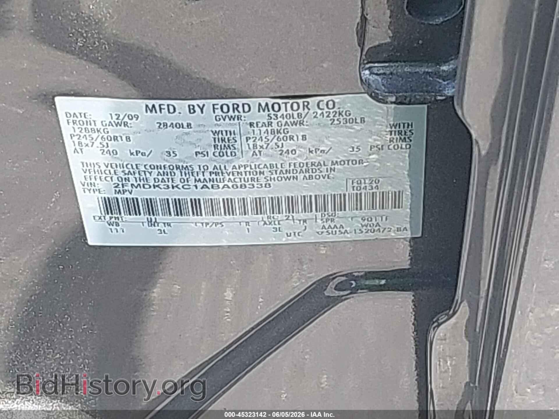 2010 FORD EDGE - VIN: 2FMDK3KC1ABA68338 - Photo 9