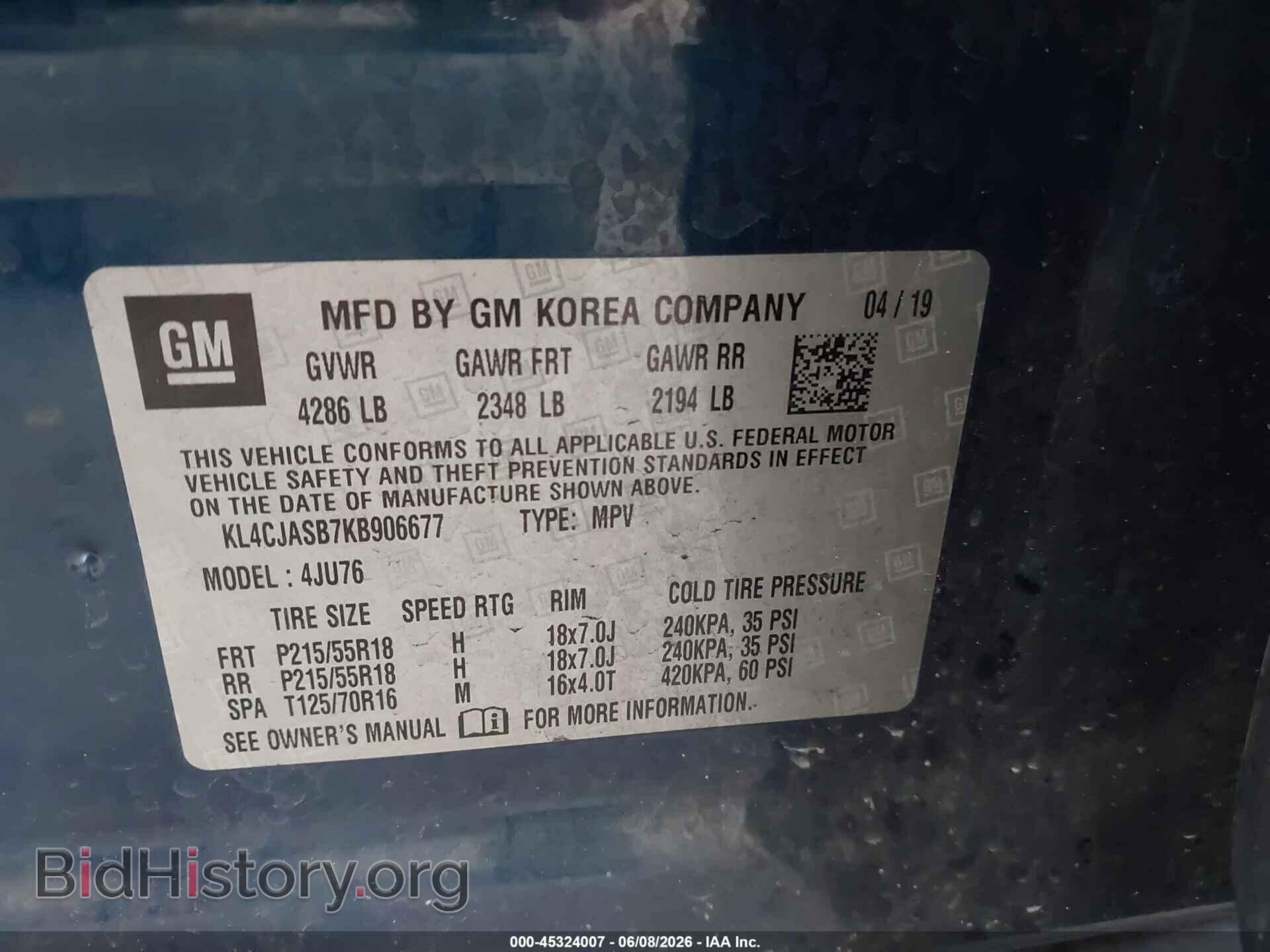 2019 BUICK ENCORE - VIN: KL4CJASB7KB906677 - Photo 9