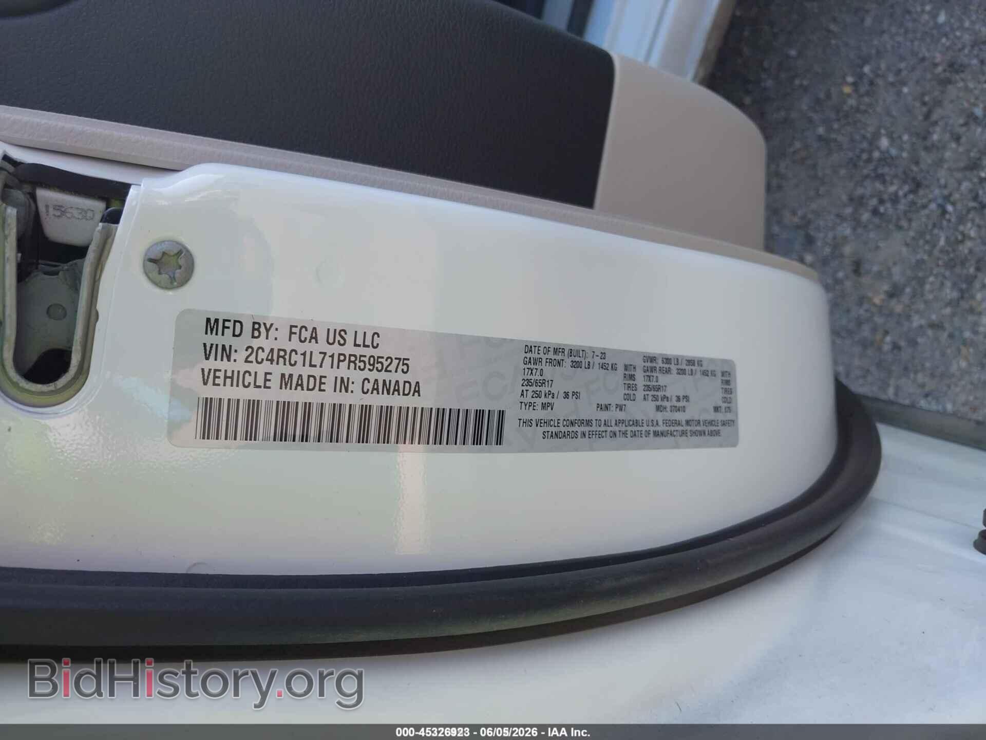 2023 CHRYSLER PACIFICA - VIN: 2C4RC1L71PR595275 - Фото 9