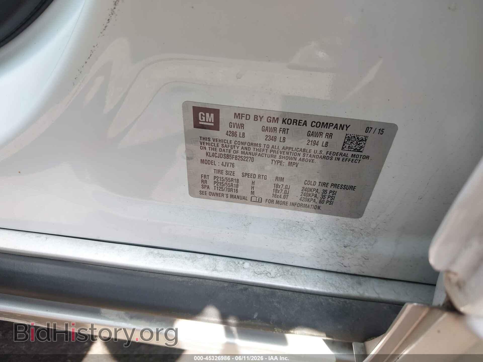2015 BUICK ENCORE - VIN: KL4CJDSB5FB252270 - Photo 9