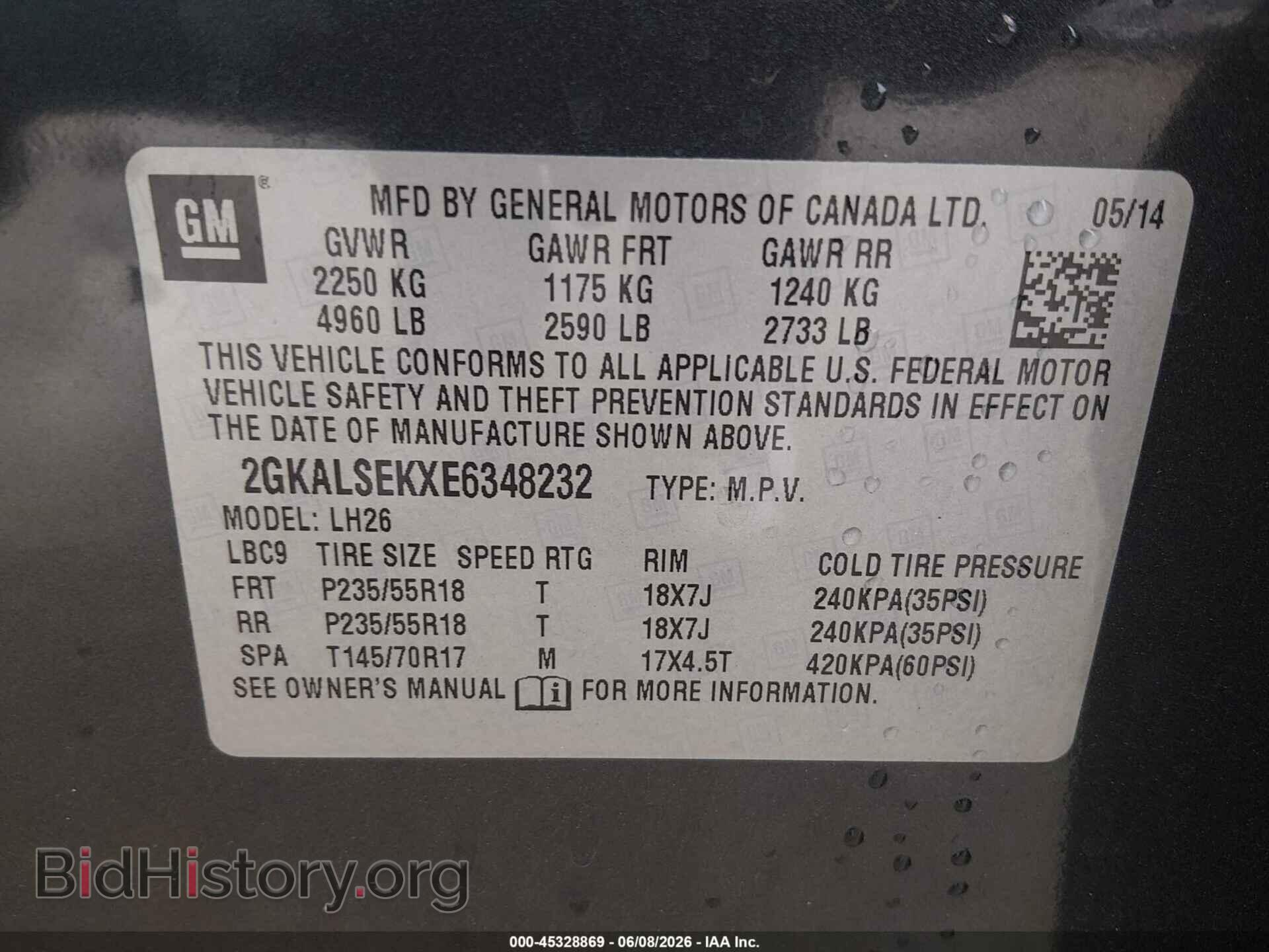 2014 GMC TERRAIN - VIN: 2GKALSEKXE6348232 - Photo 9
