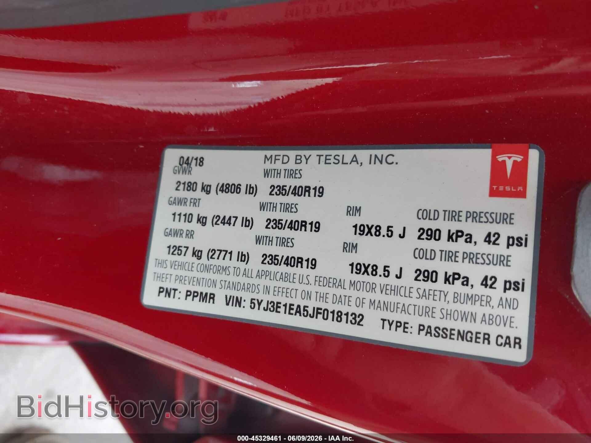 2018 TESLA MODEL 3 - VIN: 5YJ3E1EA5JF018132 - Photo 9