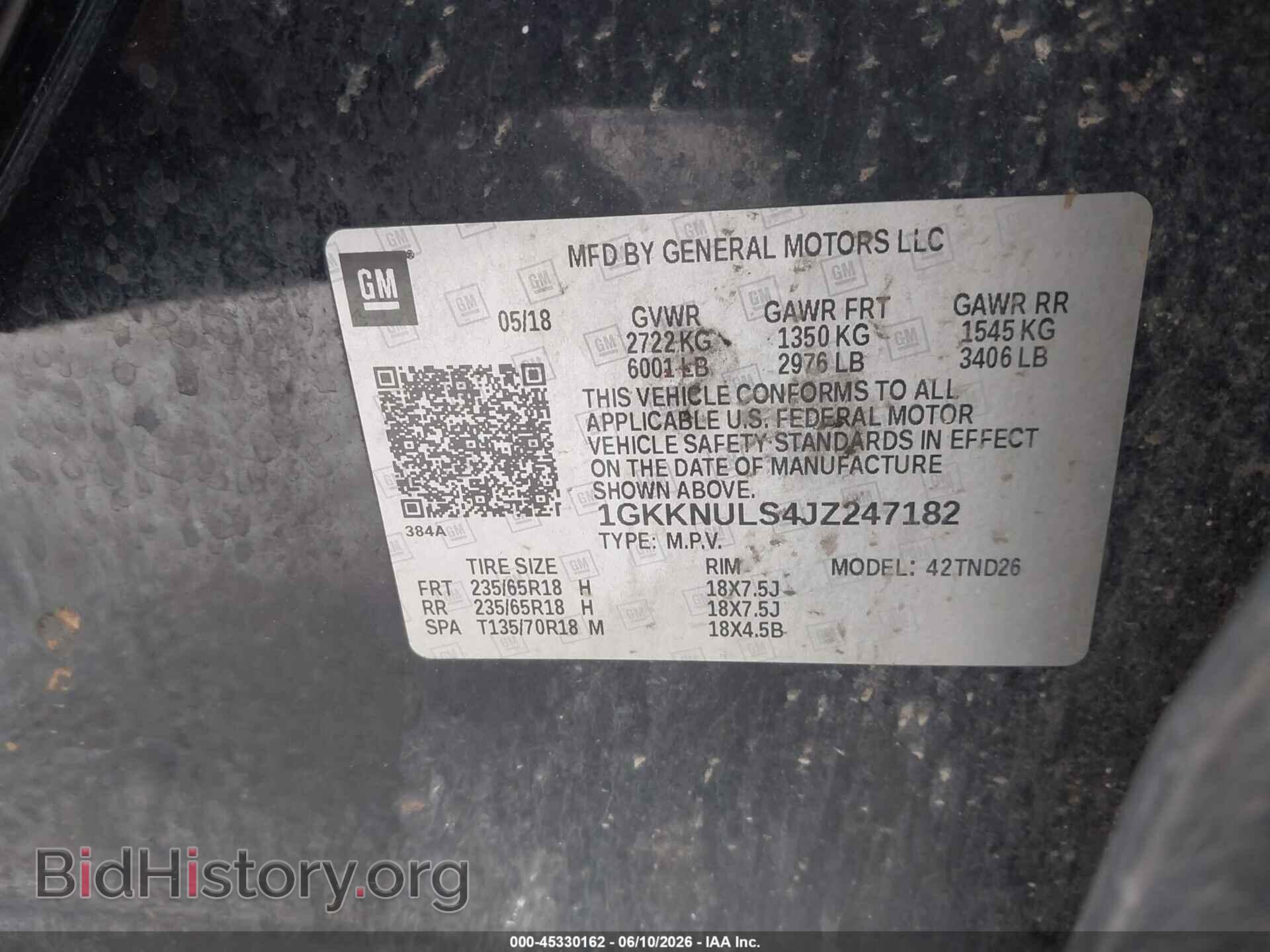 2018 GMC ACADIA - VIN: 1GKKNULS4JZ247182 - Фото 9