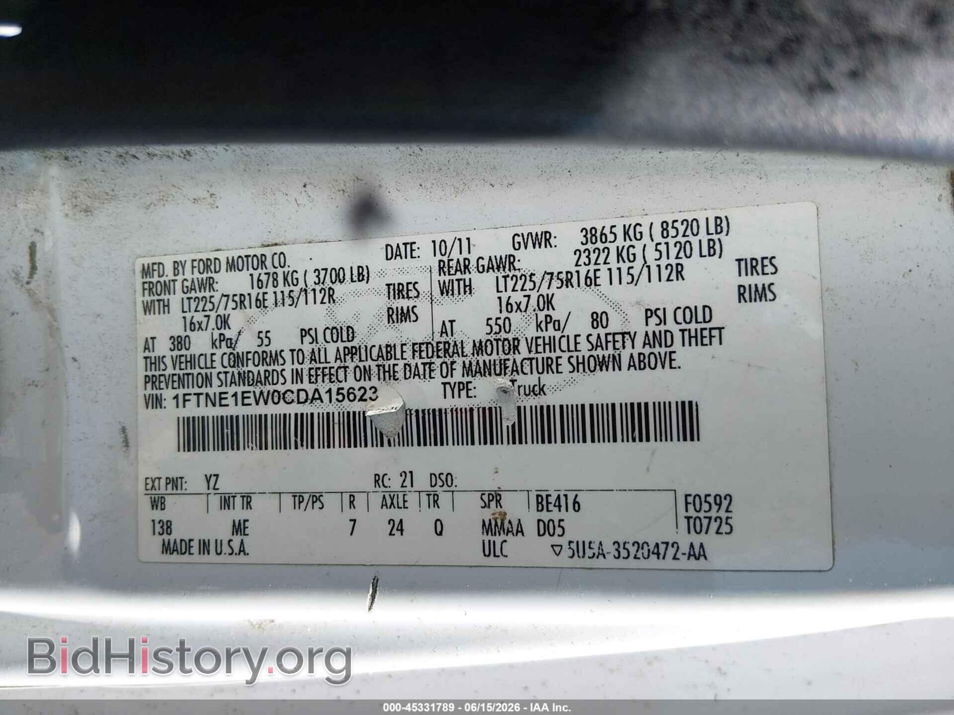 2012 FORD E-150 - VIN: 1FTNE1EW0CDA15623 - Photo 9