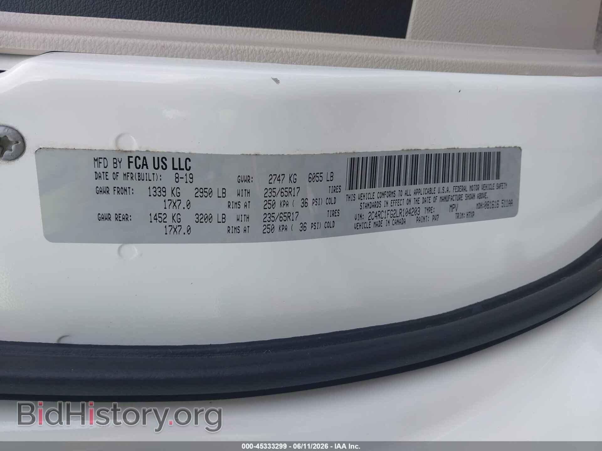 2020 CHRYSLER PACIFICA - VIN: 2C4RC1FG2LR104203 - Photo 9
