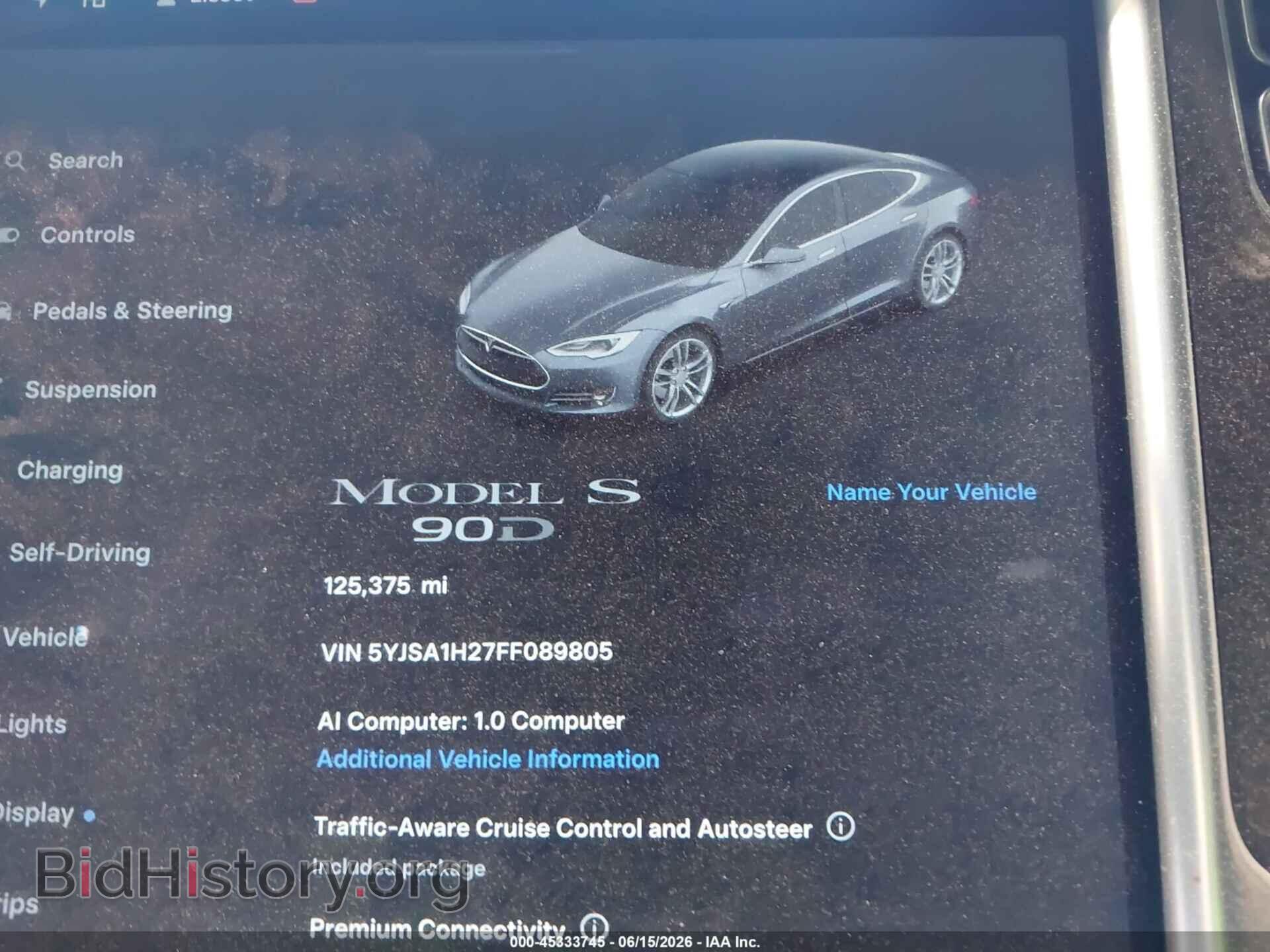 2015 TESLA MODEL S - VIN: 5YJSA1H27FF089805 - Photo 7