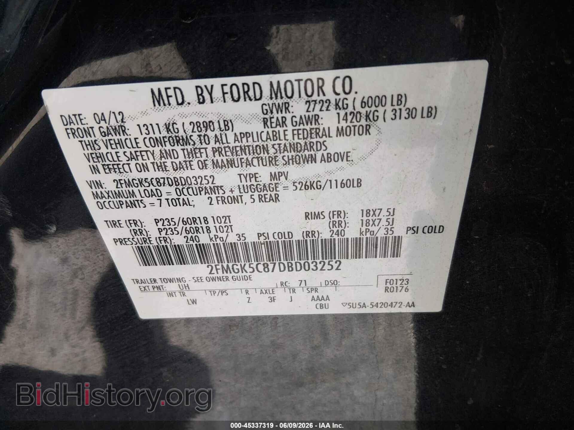 2013 FORD FLEX - VIN: 2FMGK5C87DBD03252 - Photo 12