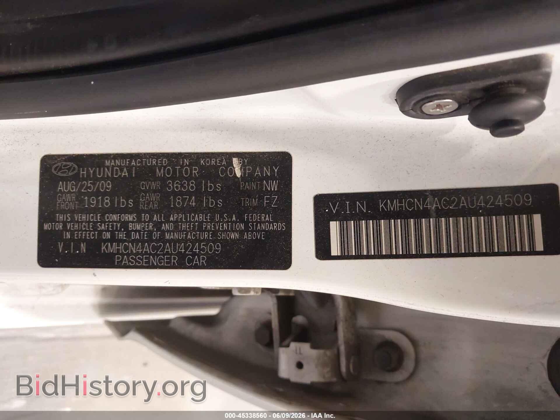 2010 HYUNDAI ACCENT - VIN: KMHCN4AC2AU424509 - Фото 9