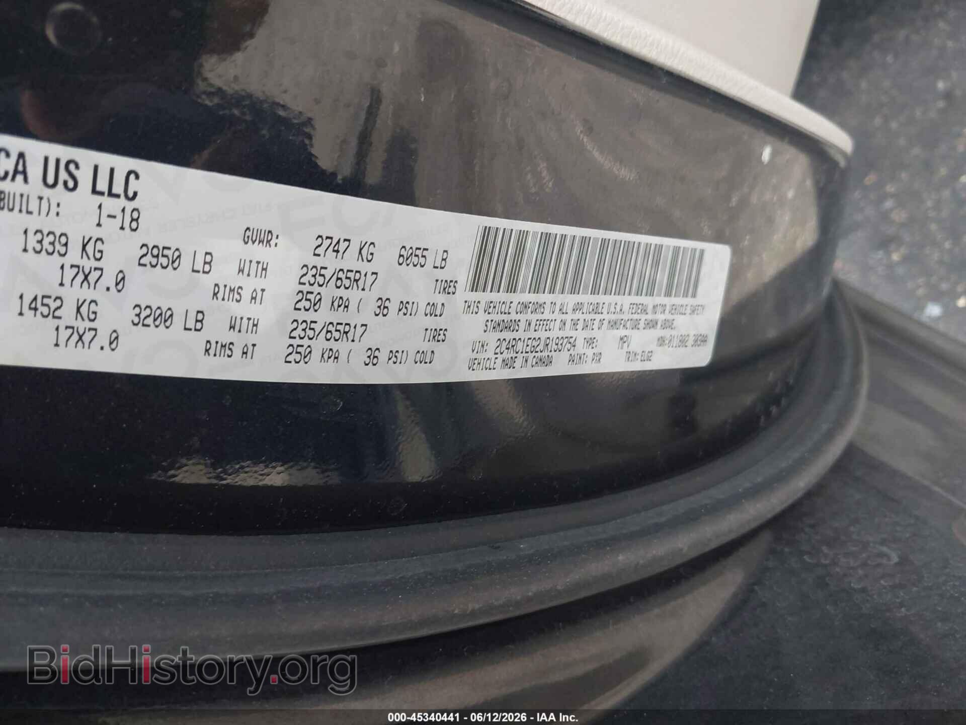 2018 CHRYSLER PACIFICA - VIN: 2C4RC1EG2JR193754 - Фото 9