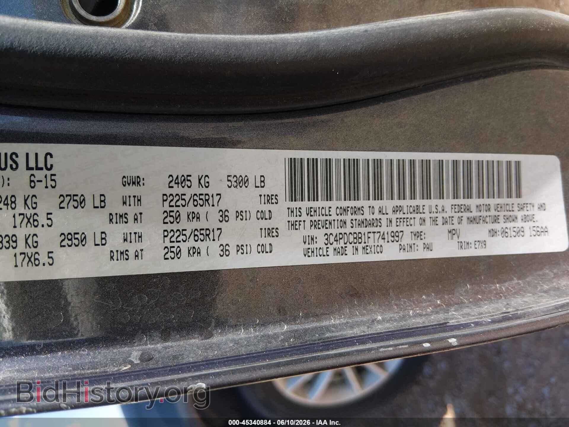 2015 DODGE JOURNEY - VIN: 3C4PDCBB1FT741997 - Photo 9