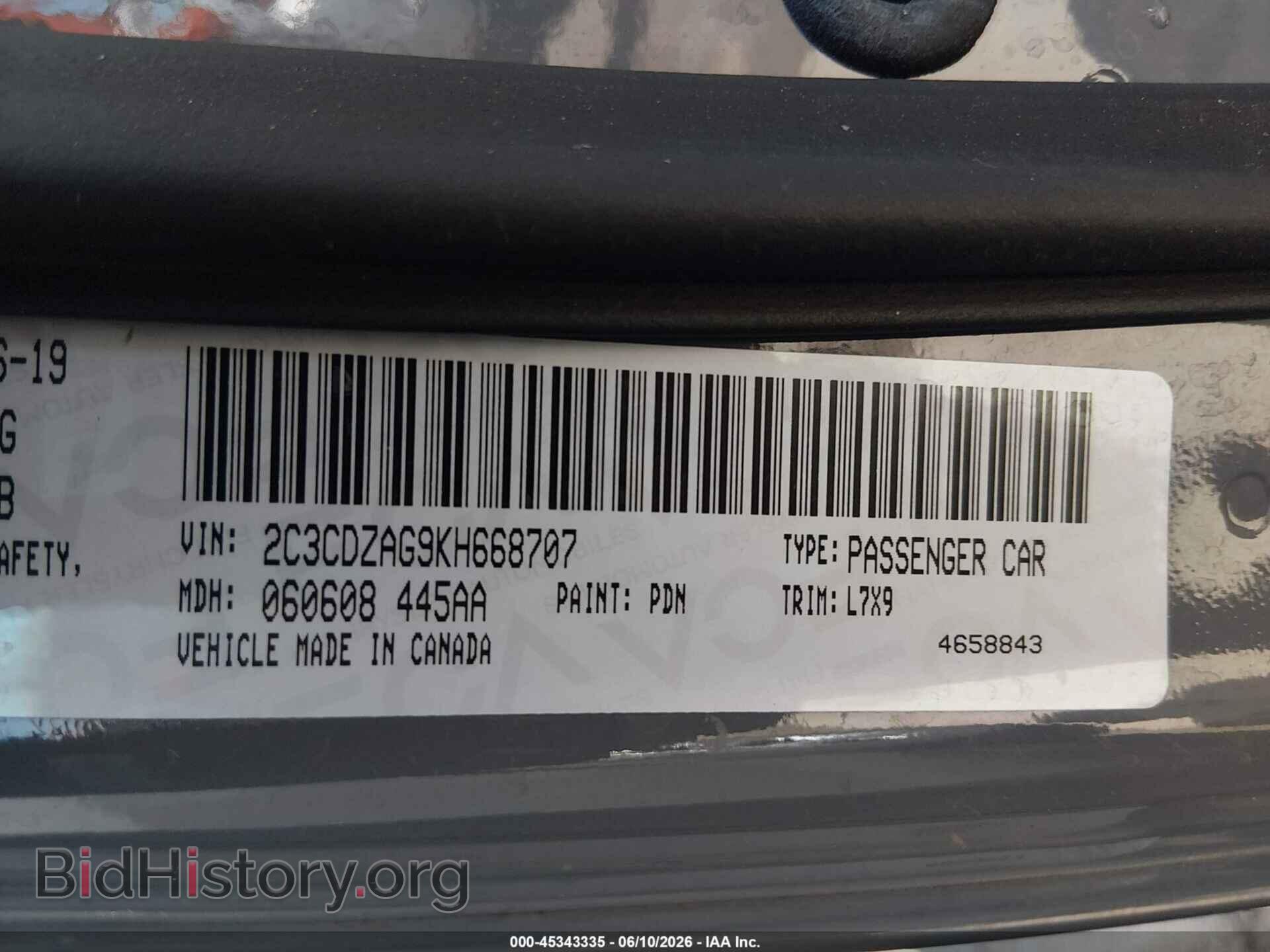 2019 DODGE CHALLENGER - VIN: 2C3CDZAG9KH668707 - Photo 9